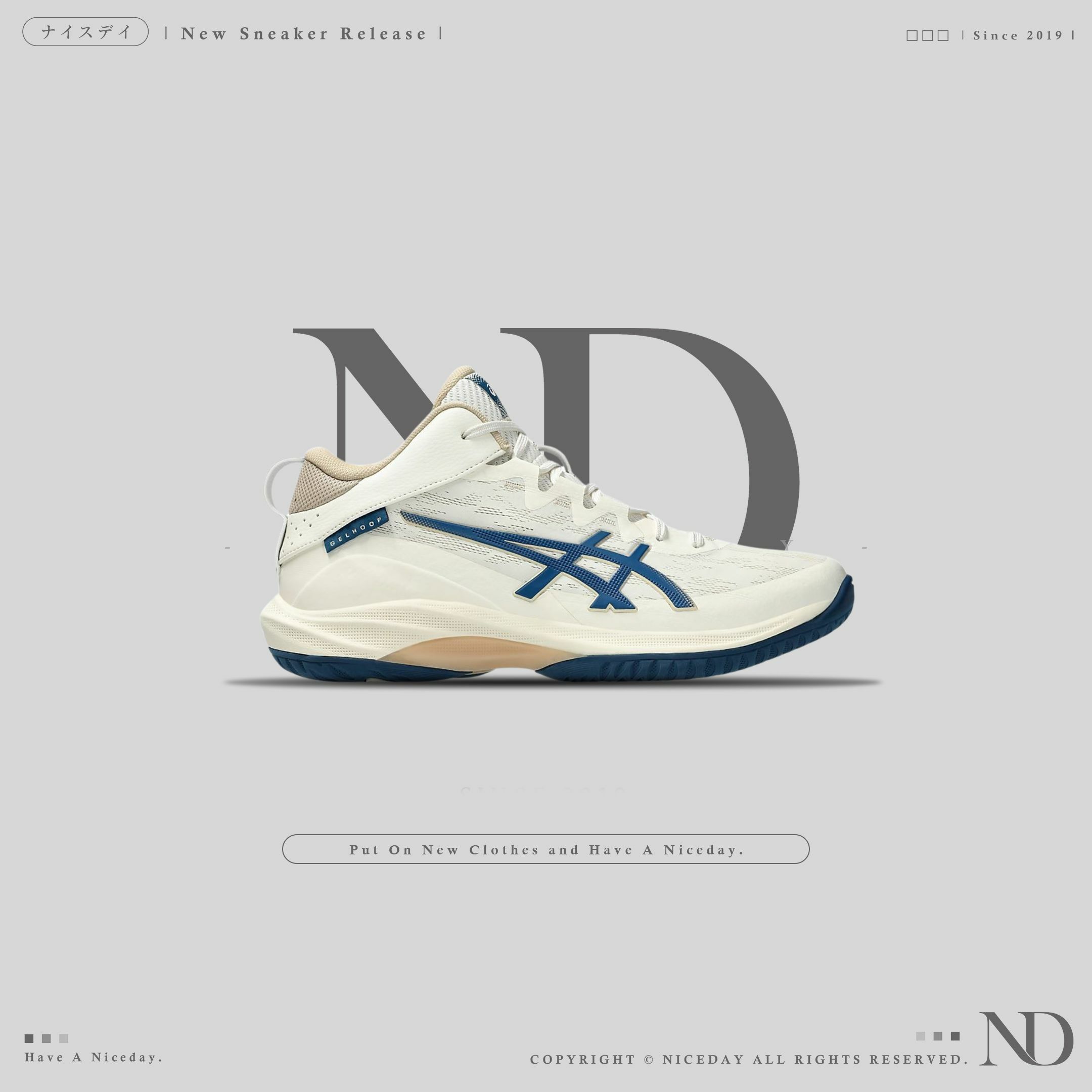 NICEDAY 現貨 ASICS GELHOOP V17 亞瑟士 實戰 藍白 米白 藍 男鞋 女鞋 籃球鞋 1063A101-103