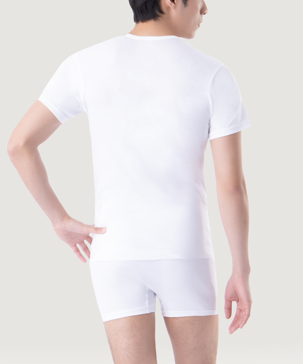 清淨棉 男U領短袖衫 UE124024