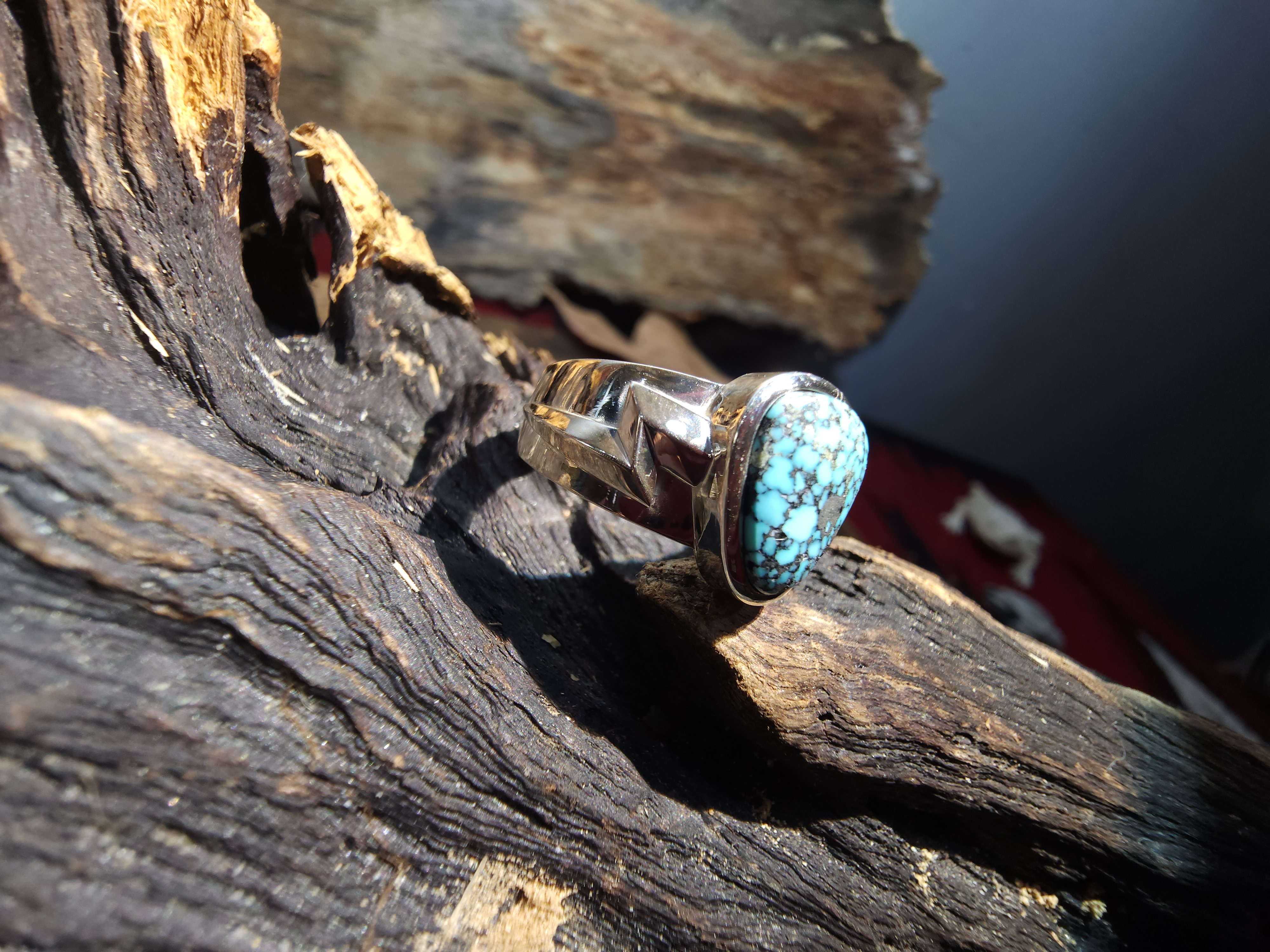 *Black Venom Jewelry- Freedom & Prayer 純銀閃電戒鑲Kingman 松石