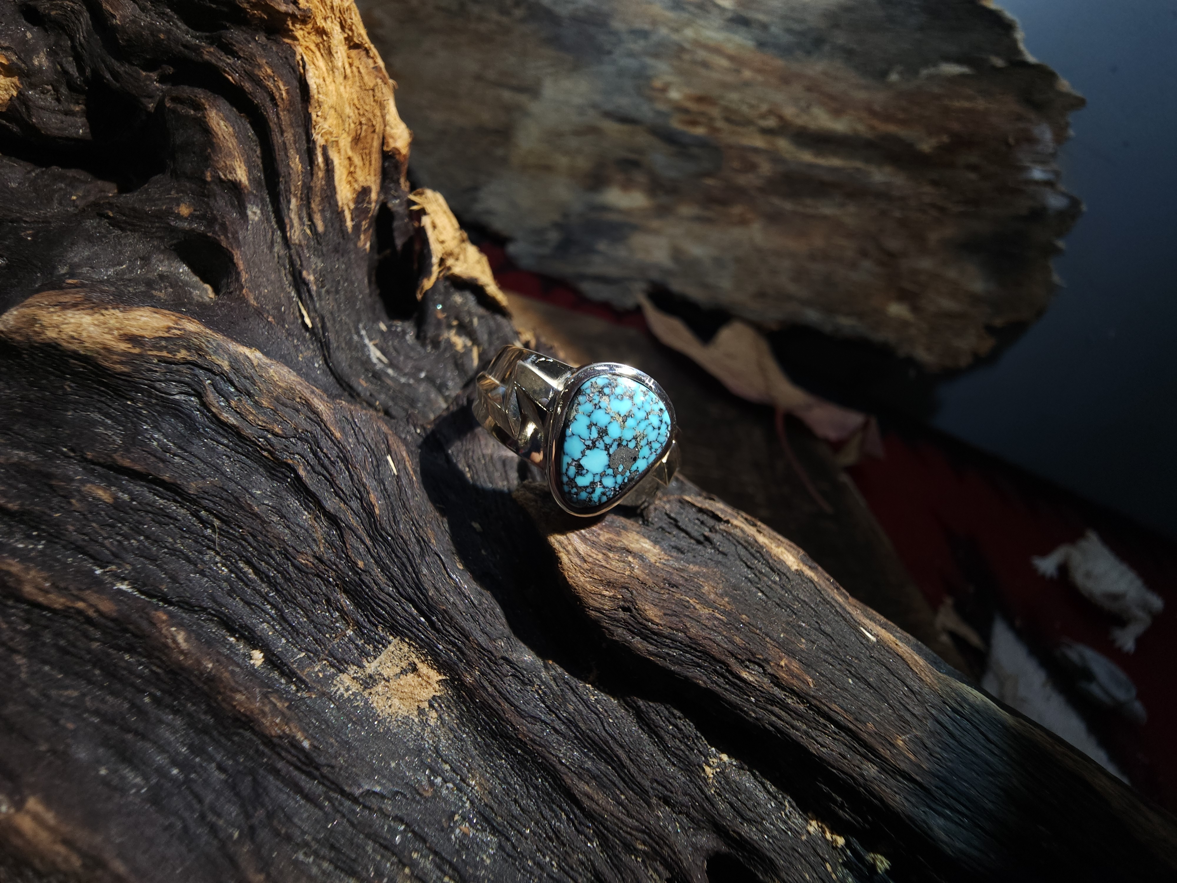 *Black Venom Jewelry- Freedom & Prayer 純銀閃電戒鑲Kingman 松石