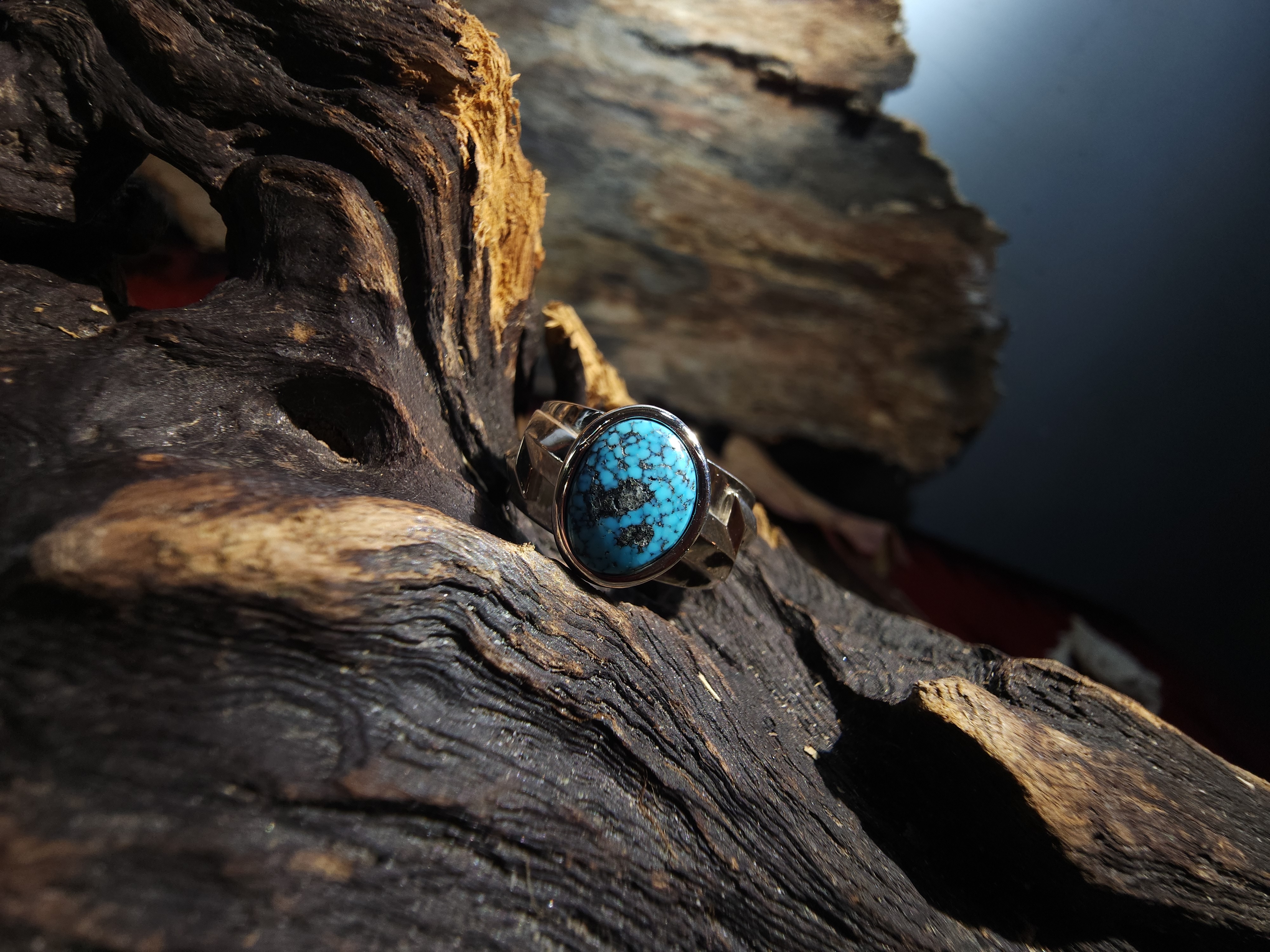 *Black Venom Jewelry- Freedom & Prayer 純銀閃電戒鑲Kingman 松石