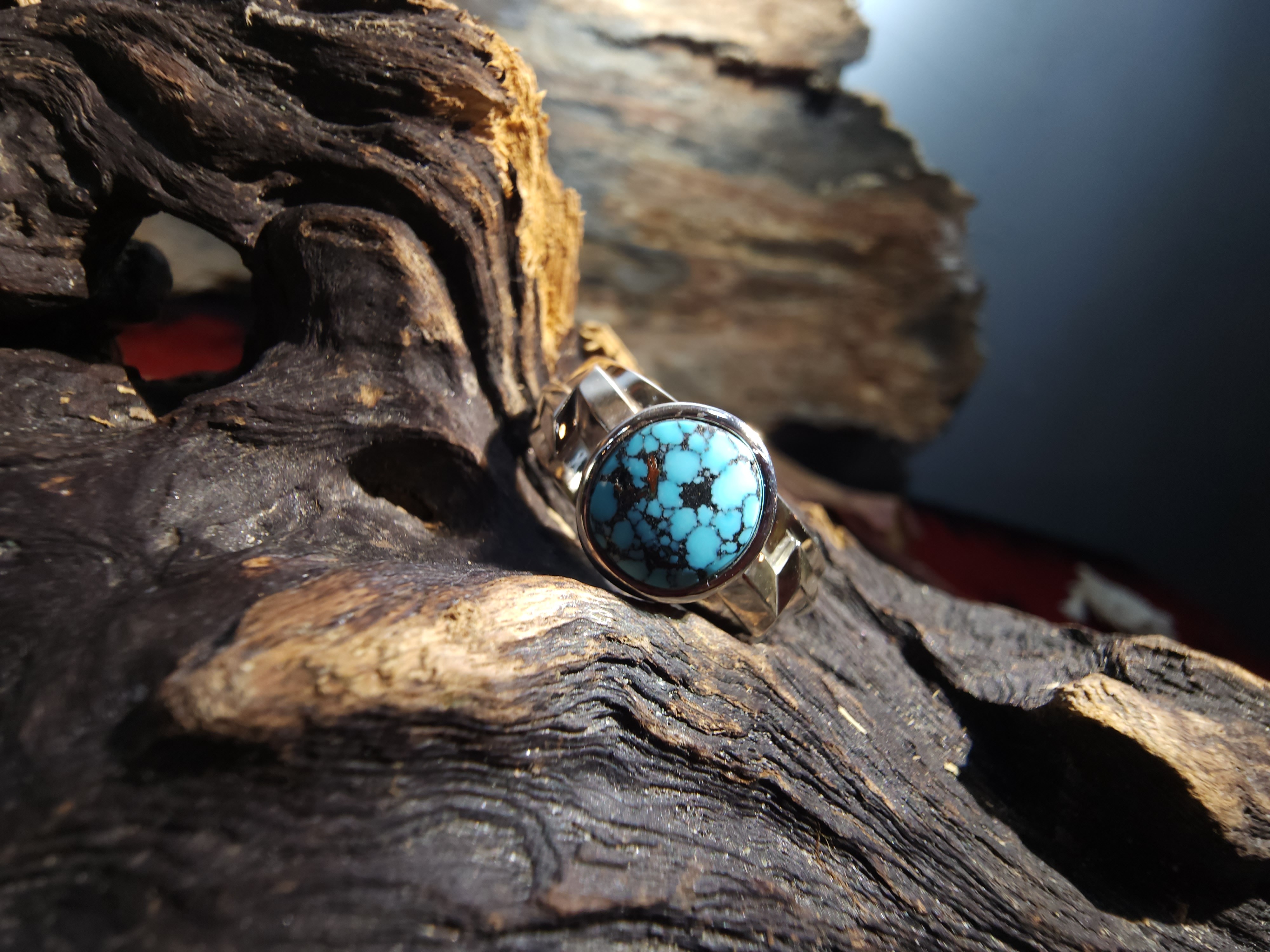 *Black Venom Jewelry- Freedom & Prayer 純銀閃電戒鑲Kingman 松石