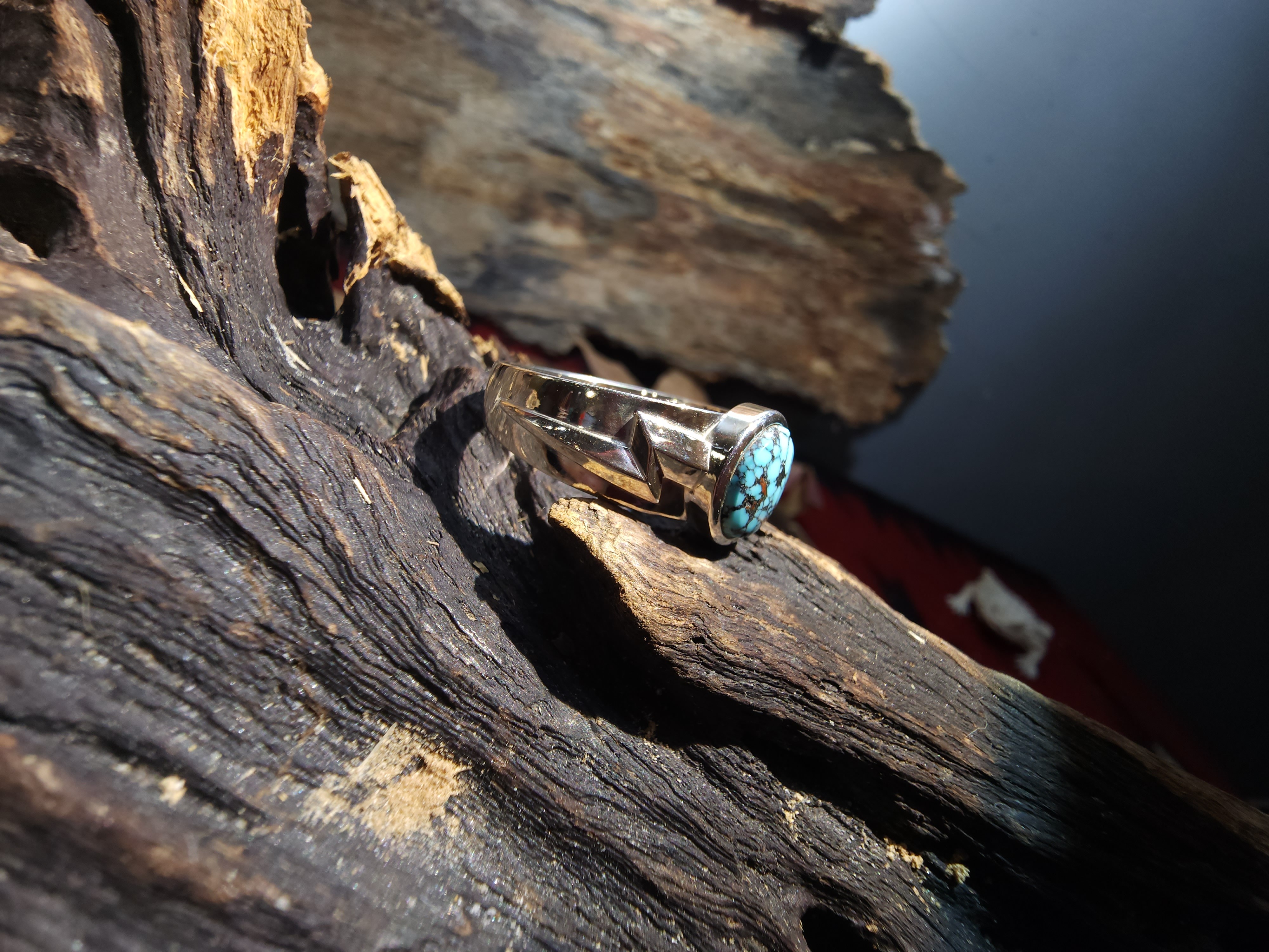 *Black Venom Jewelry- Freedom & Prayer 純銀閃電戒鑲Kingman 松石