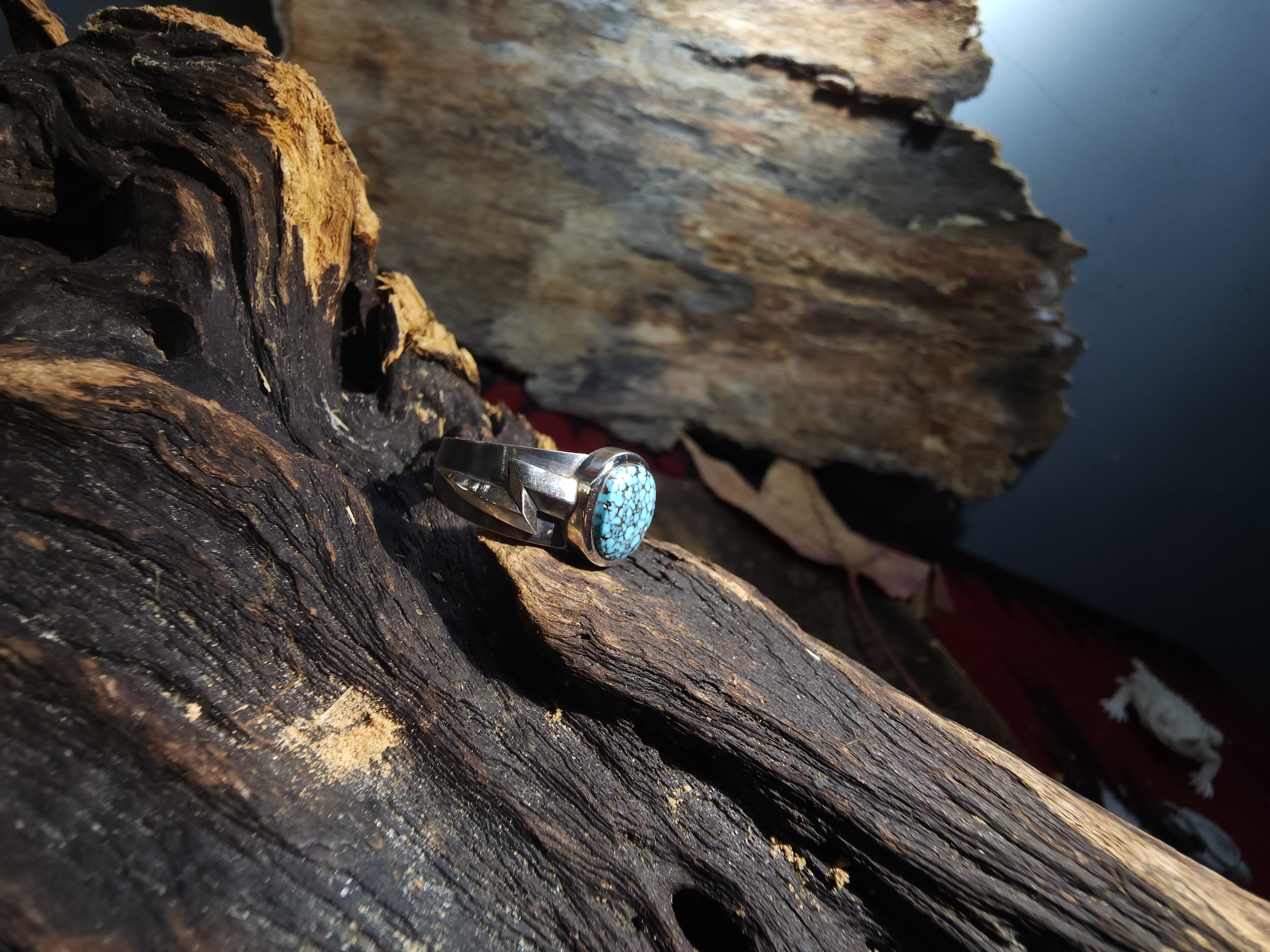 *Black Venom Jewelry- Freedom & Prayer 純銀閃電戒鑲Kingman 松石