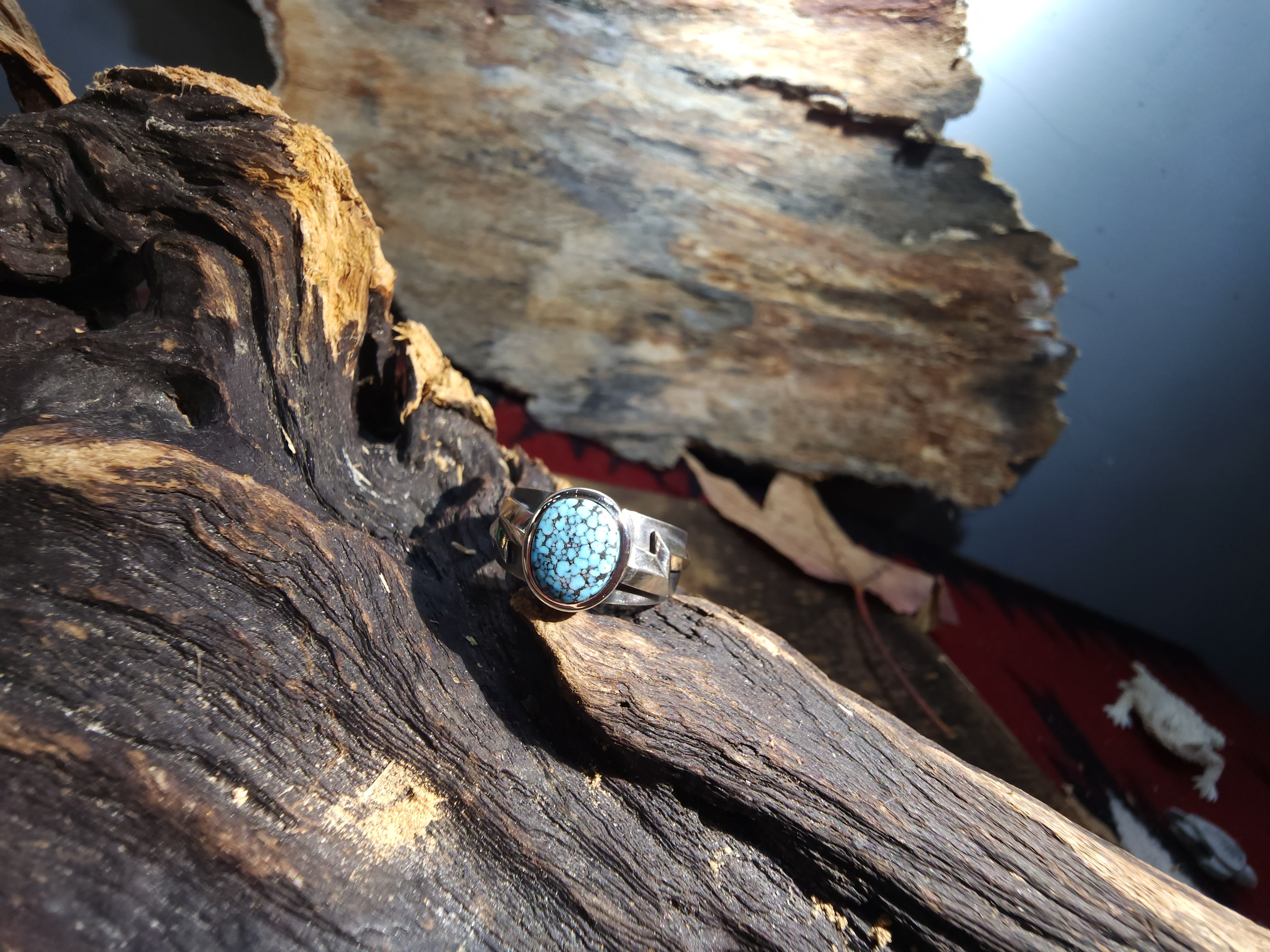 *Black Venom Jewelry- Freedom & Prayer 純銀閃電戒鑲Kingman 松石