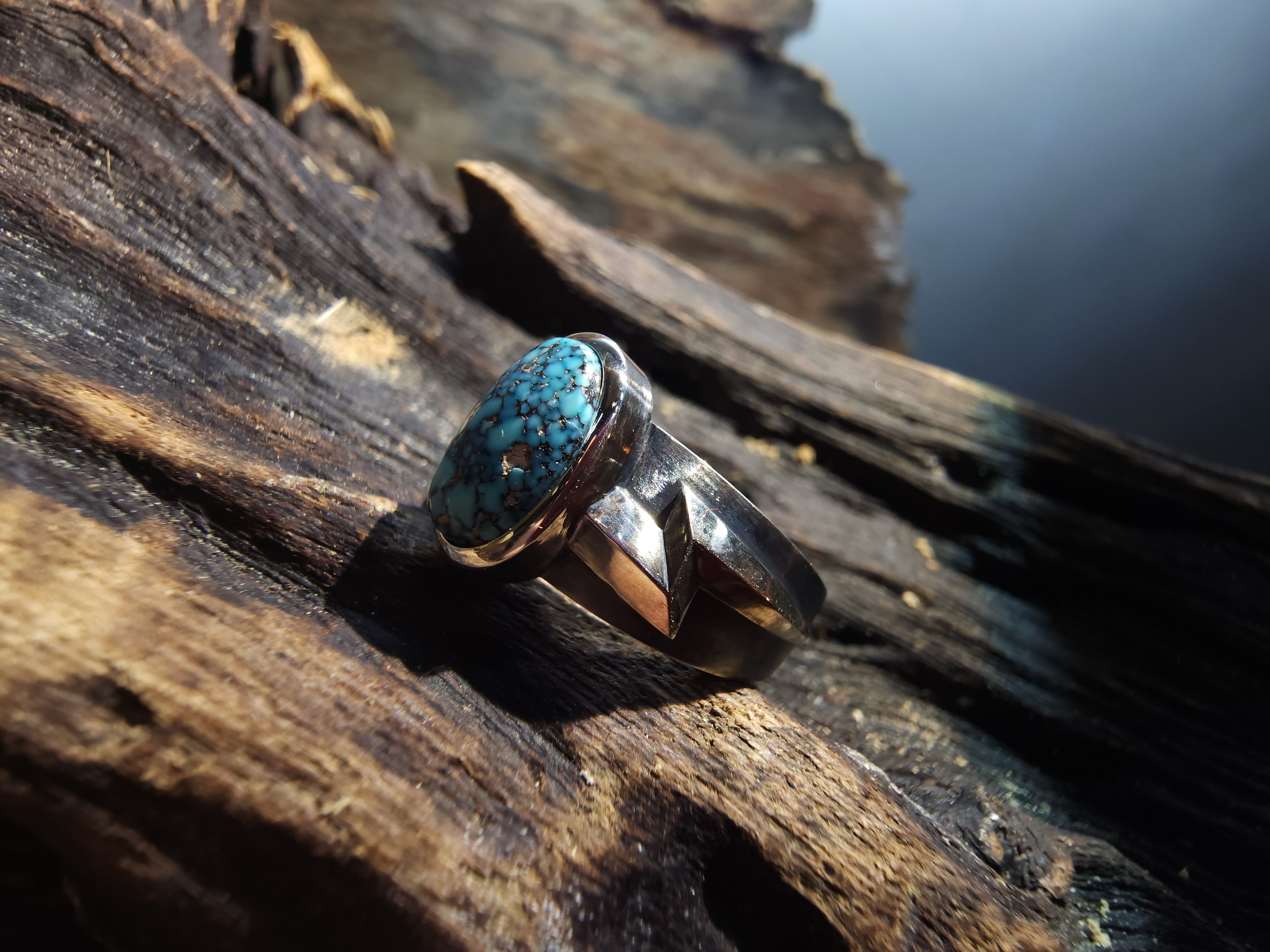 *Black Venom Jewelry- Freedom & Prayer 純銀閃電戒鑲Kingman 松石