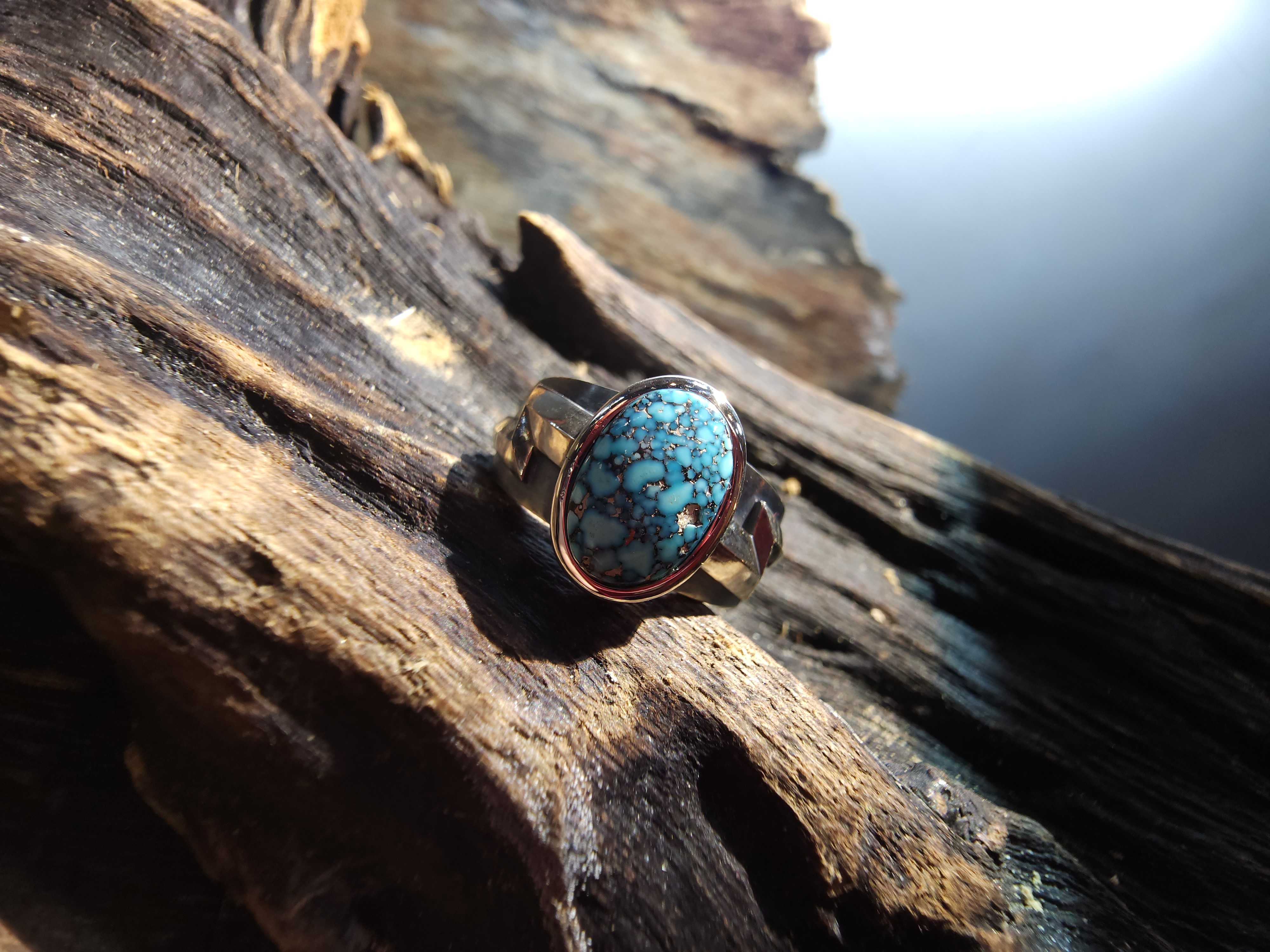 *Black Venom Jewelry- Freedom & Prayer 純銀閃電戒鑲Kingman 松石