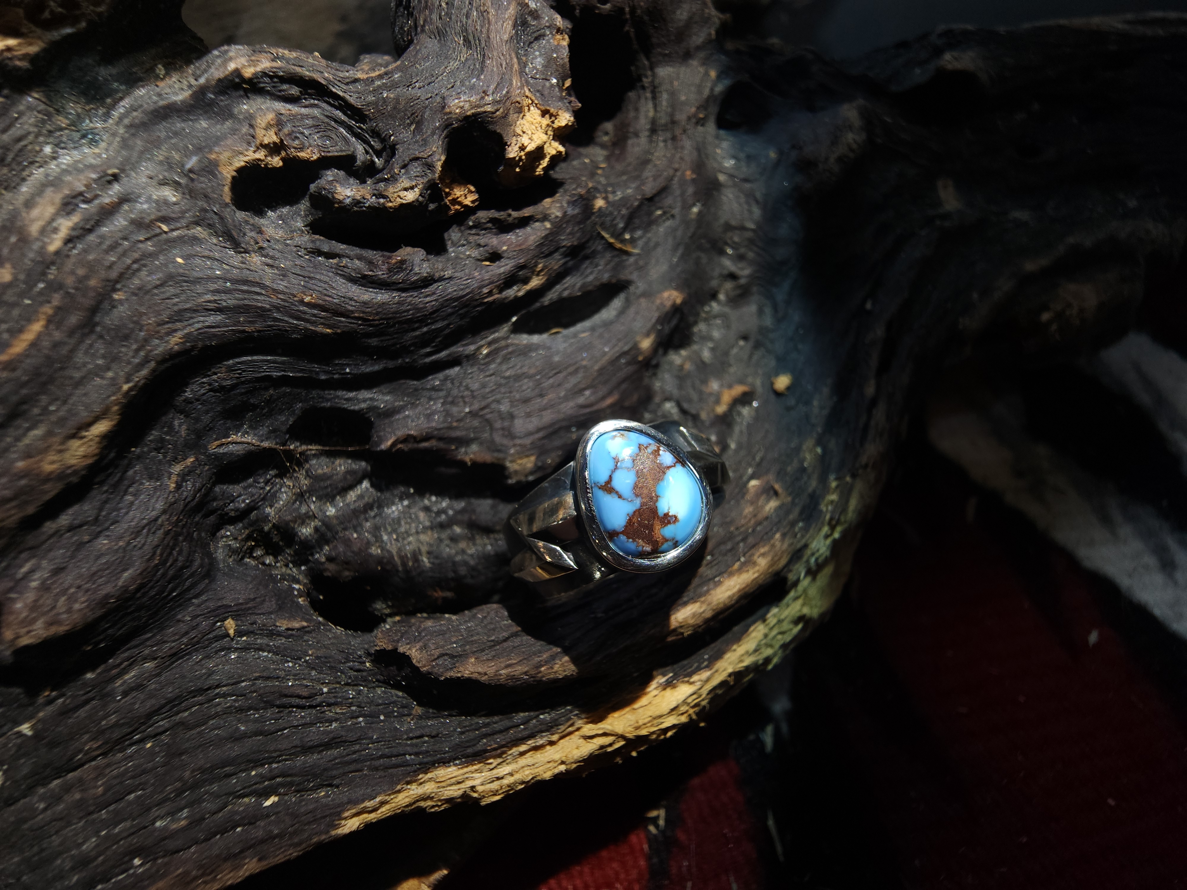 *Black Venom Jewelry- Freedom & Prayer 純銀閃電戒鑲 Golden Hill 松石