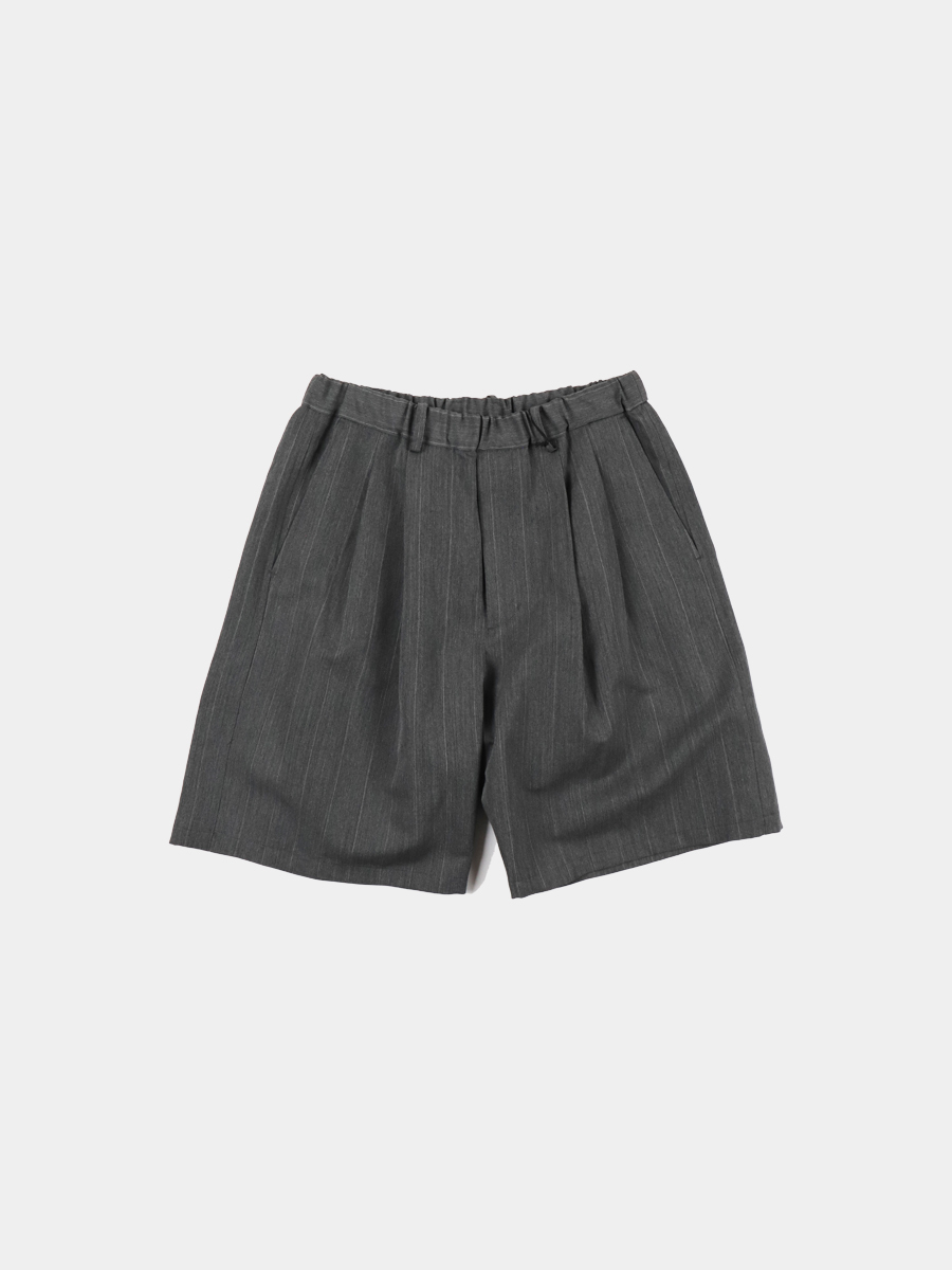 YOKO SAKAMOTO Double Pleated Easy Shorts Charcoal Gray