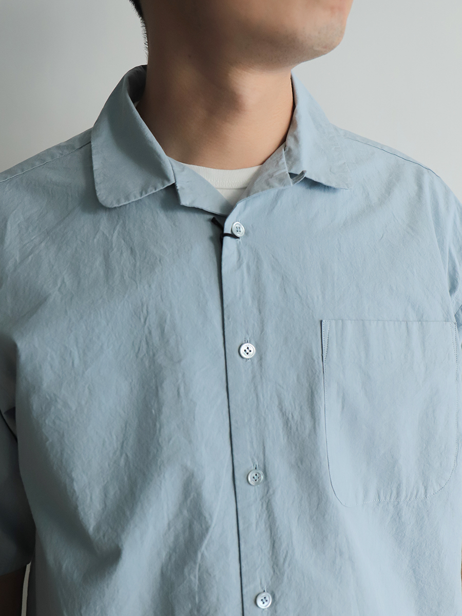 YOKO SAKAMOTO Open Collar Shirt Sky Blue