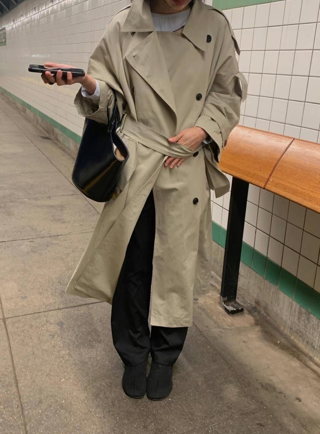 正韓英倫歐膩長版風衣