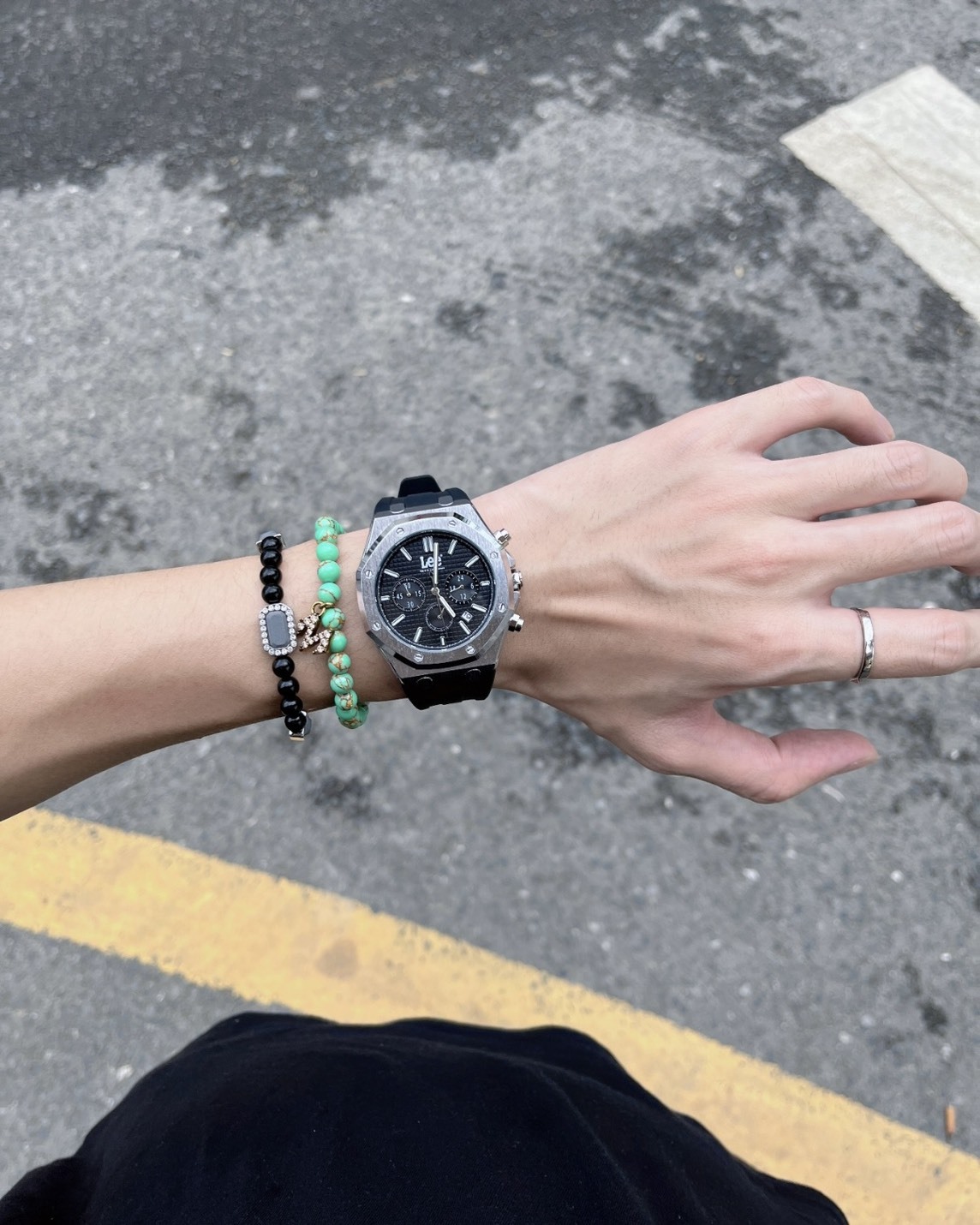 <限量代購>Lee 石英機芯手錶 硅膠錶帶 防潑水 八角形 手錶 兩色 (男款)