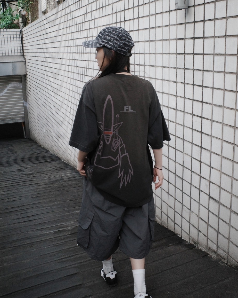 <快速出貨>Cactus Jack by Travis Scott x FUTURA LABORATORIES Tee 水洗角色 黑色