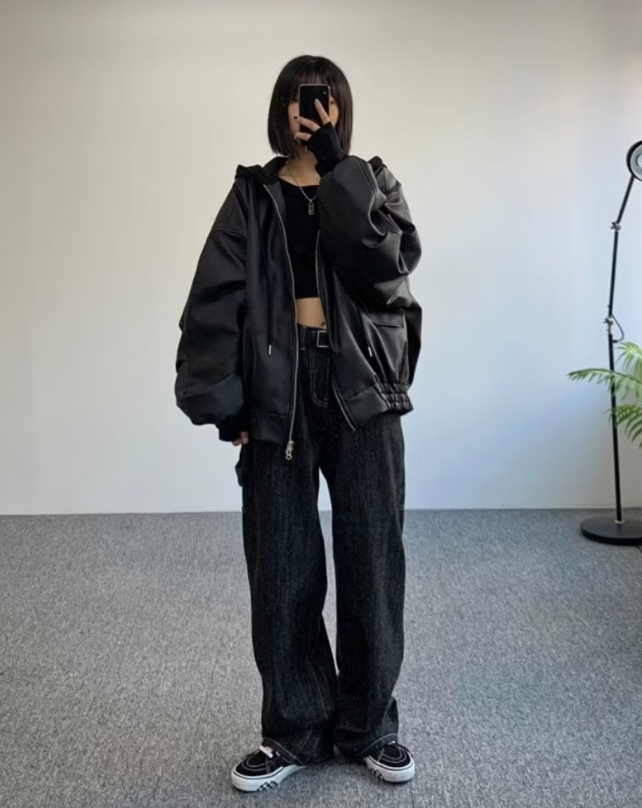 高質感皮革連帽外套