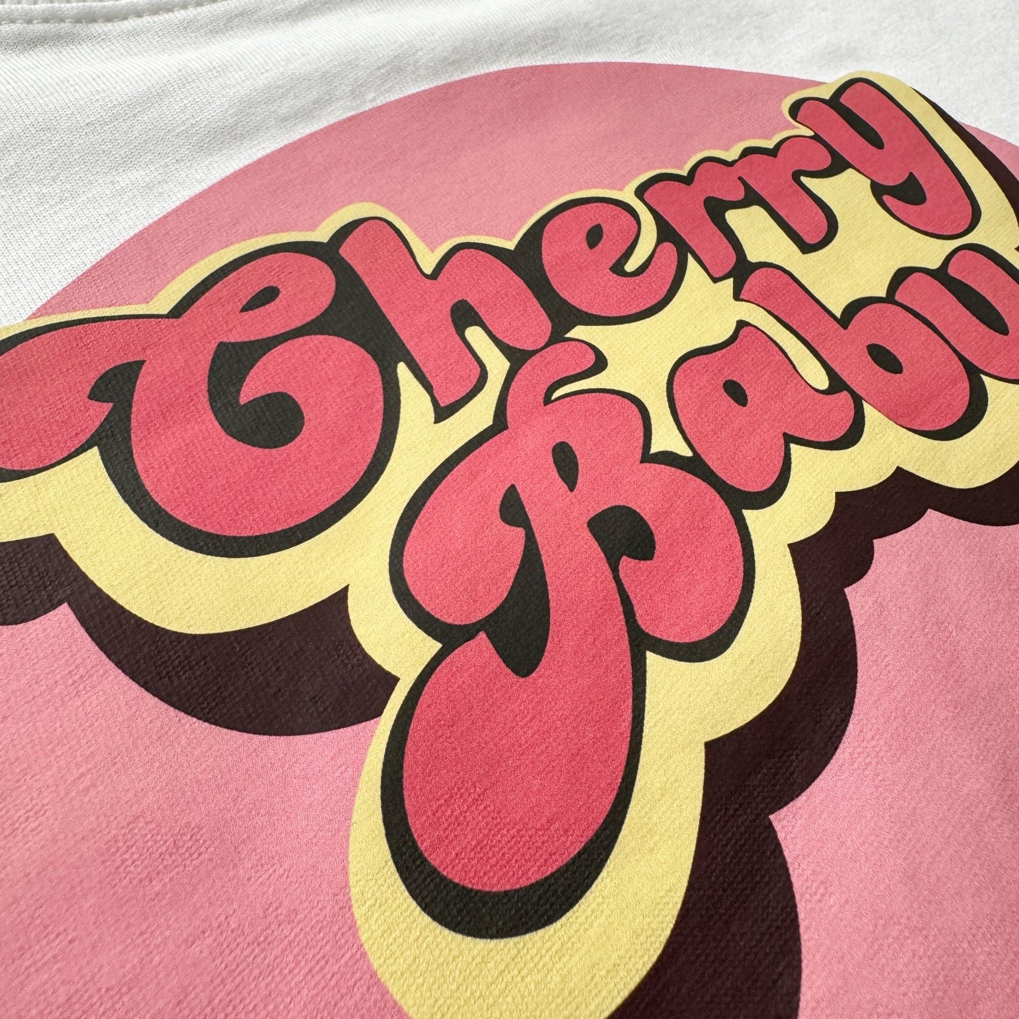 韓國短袖 Cherry Baby 撞色外框短版合身短T 80627