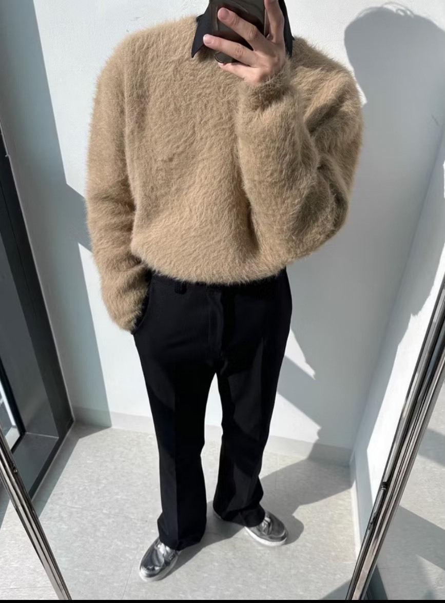 素面海馬毛長袖毛衣