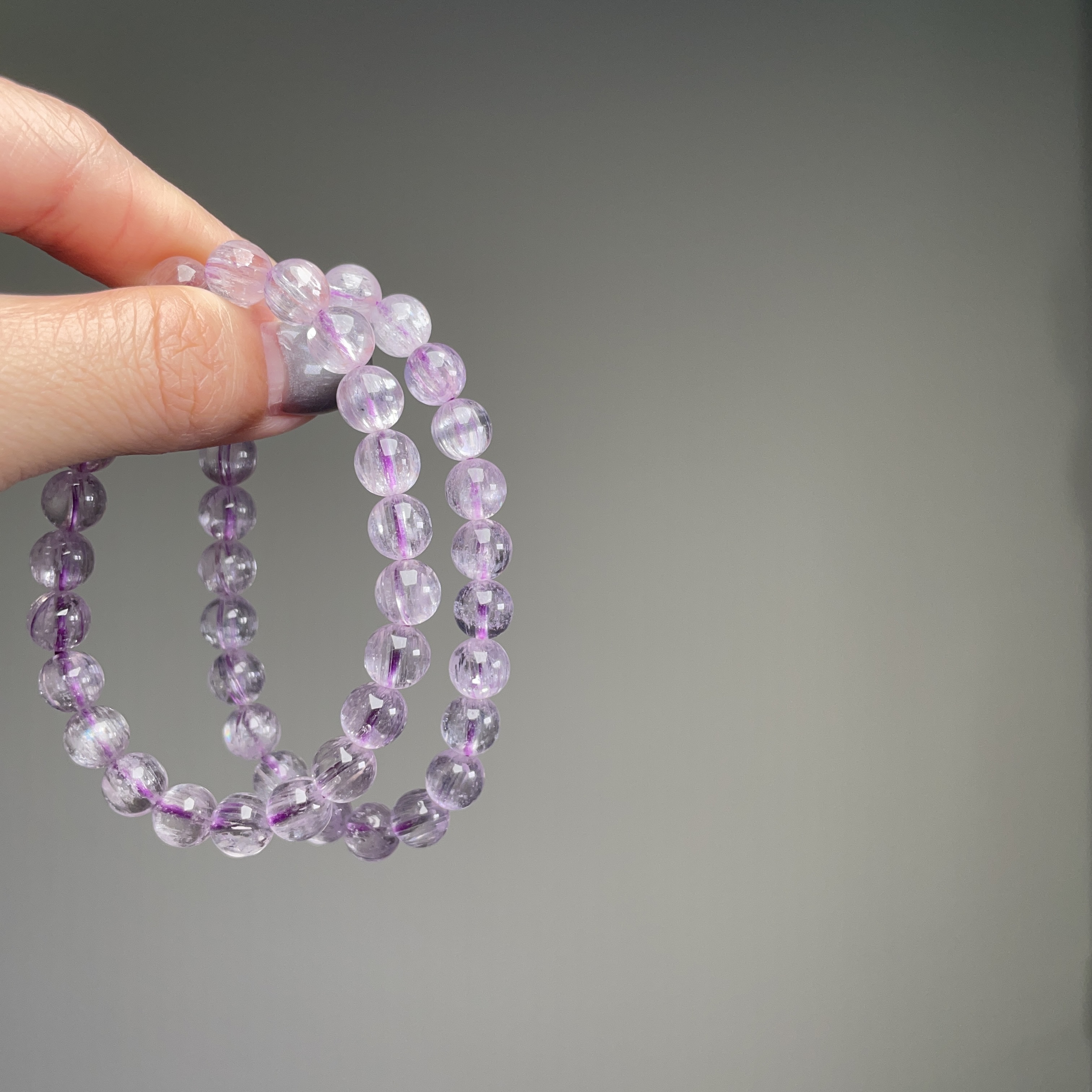 煙紫流絲 · 透體拉絲紫鋰輝