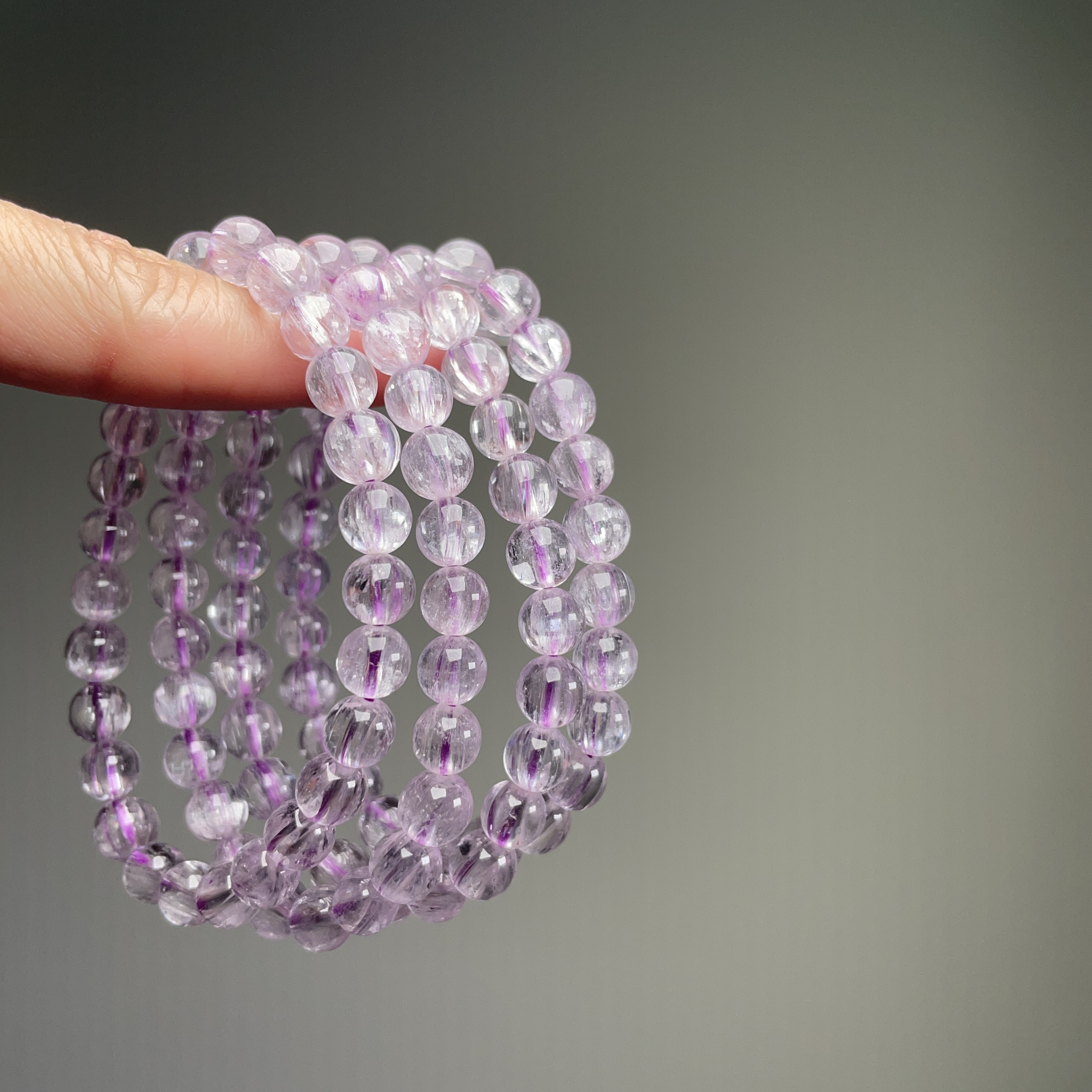 煙紫流絲 · 透體拉絲紫鋰輝