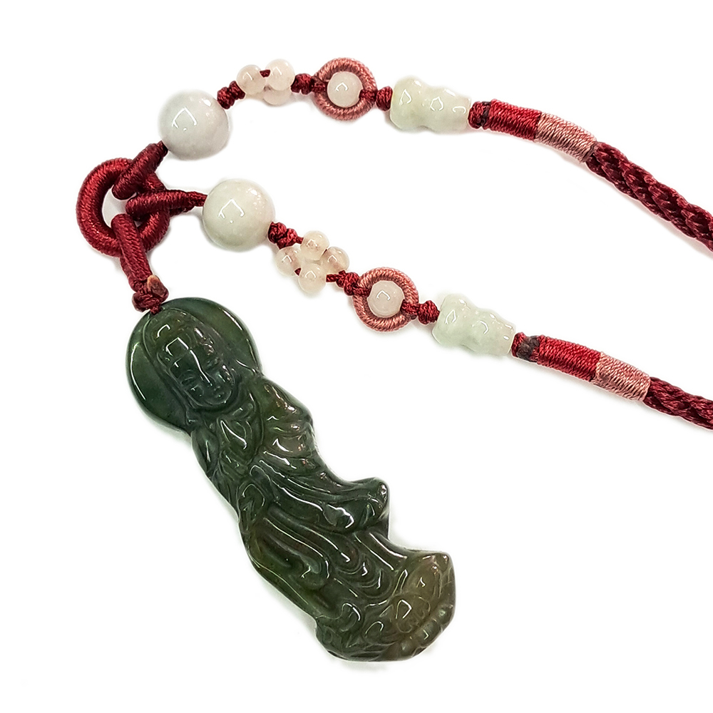 白衣觀音{七彩玉}中國結項鍊【十方】153568