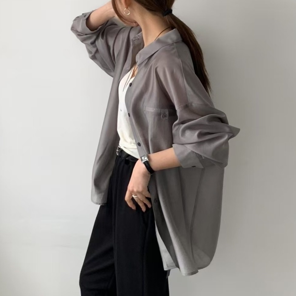 (特價品)絲光透膚襯衫