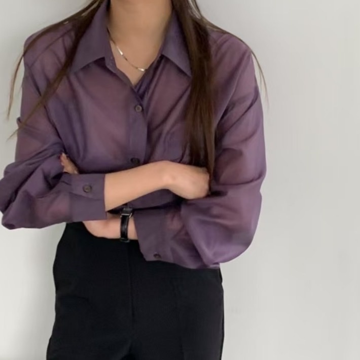 (特價品)絲光透膚襯衫