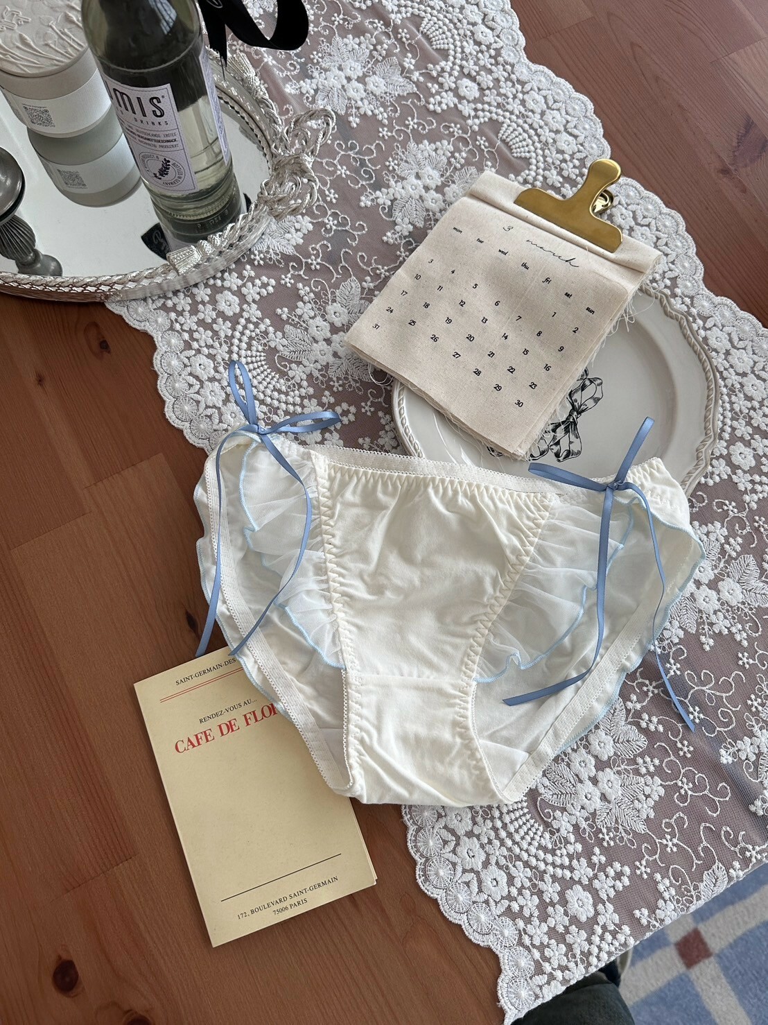 海洋之心🌊網紗木耳邊高衩蝴蝶結絲帶小褲