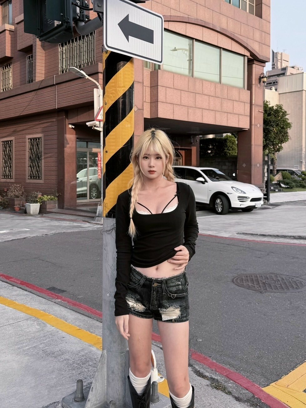 純慾方領 純棉素色修身打底長袖2colors