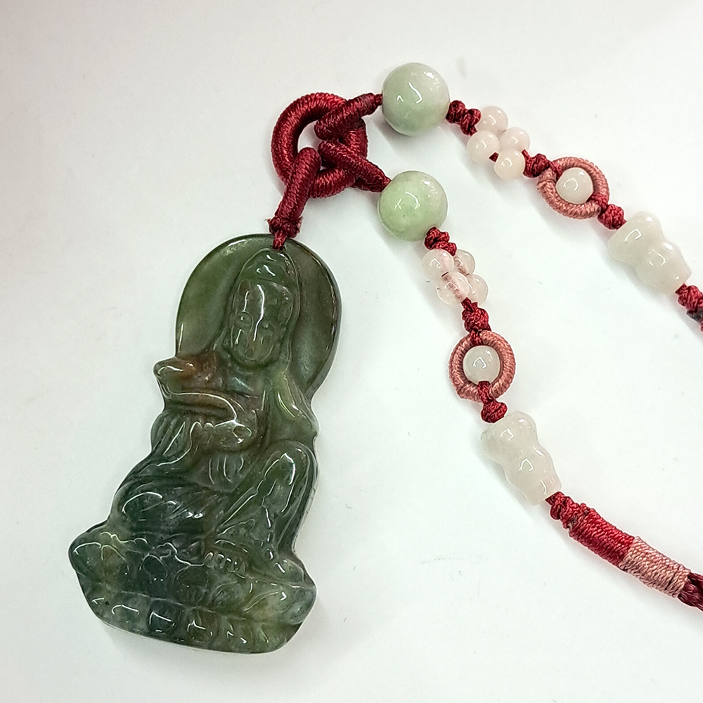 白衣觀音{七彩玉}中國結項鍊【十方】154414