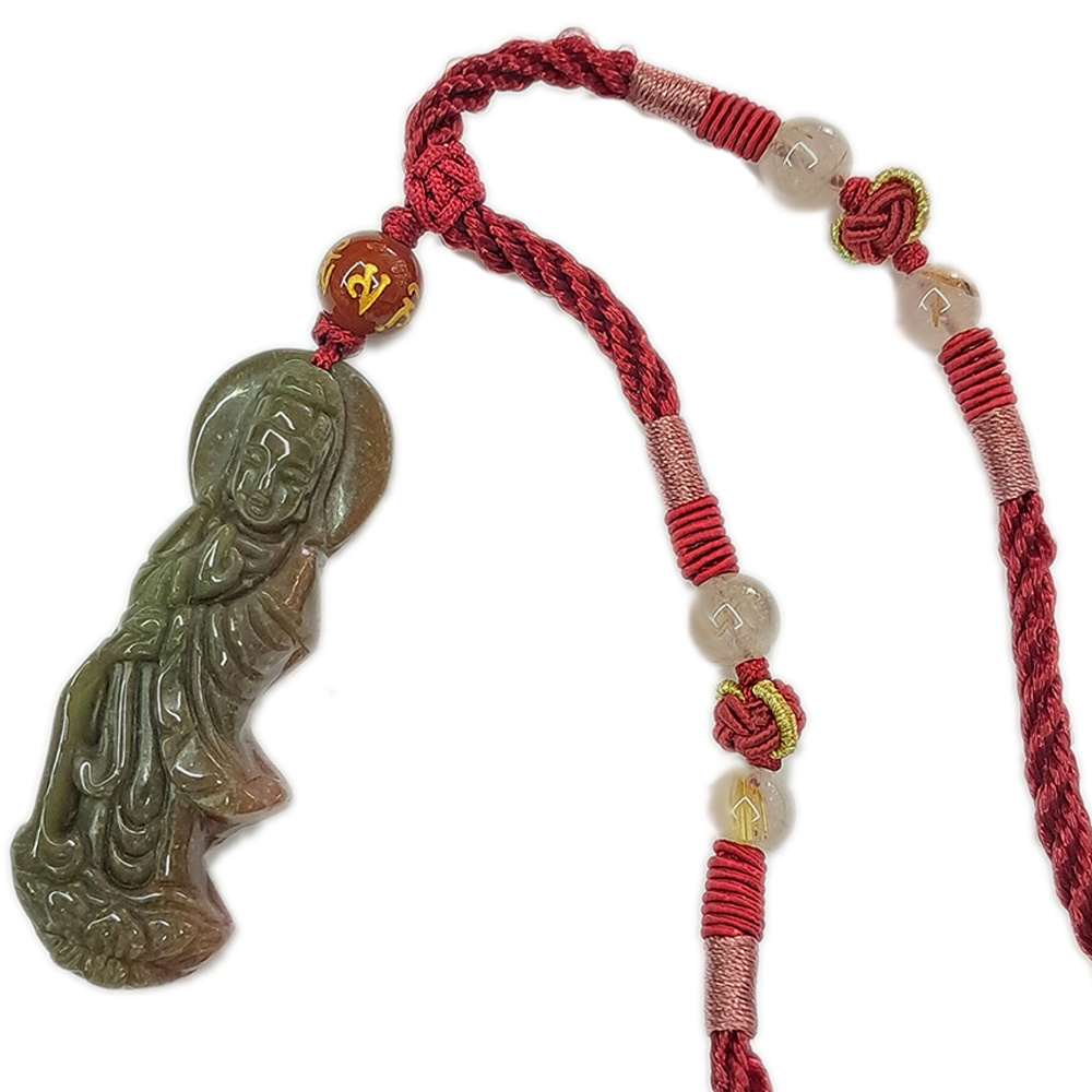 白衣觀音{印度瑪瑙}中國結項鍊【十方】135235