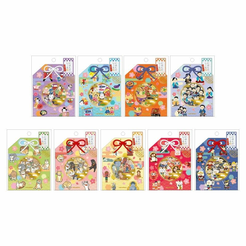 武士 日本御守系列 金箔壓印 30枚貼紙包｜日本Kamio