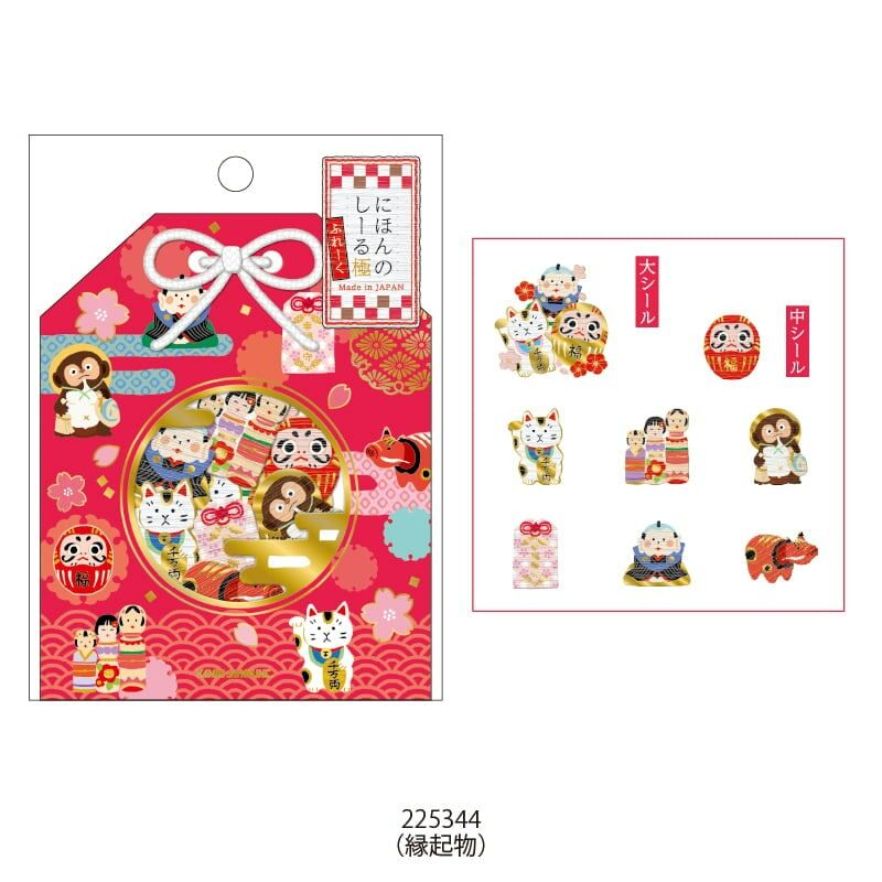 吉祥物 日本御守系列 金箔壓印 30枚貼紙包｜日本Kamio