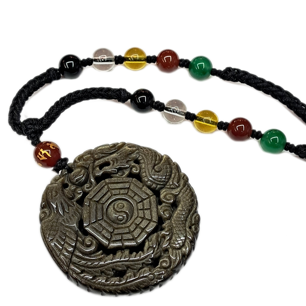 龍鳳八卦{金曜岩}五行珠項鍊【十方】142882