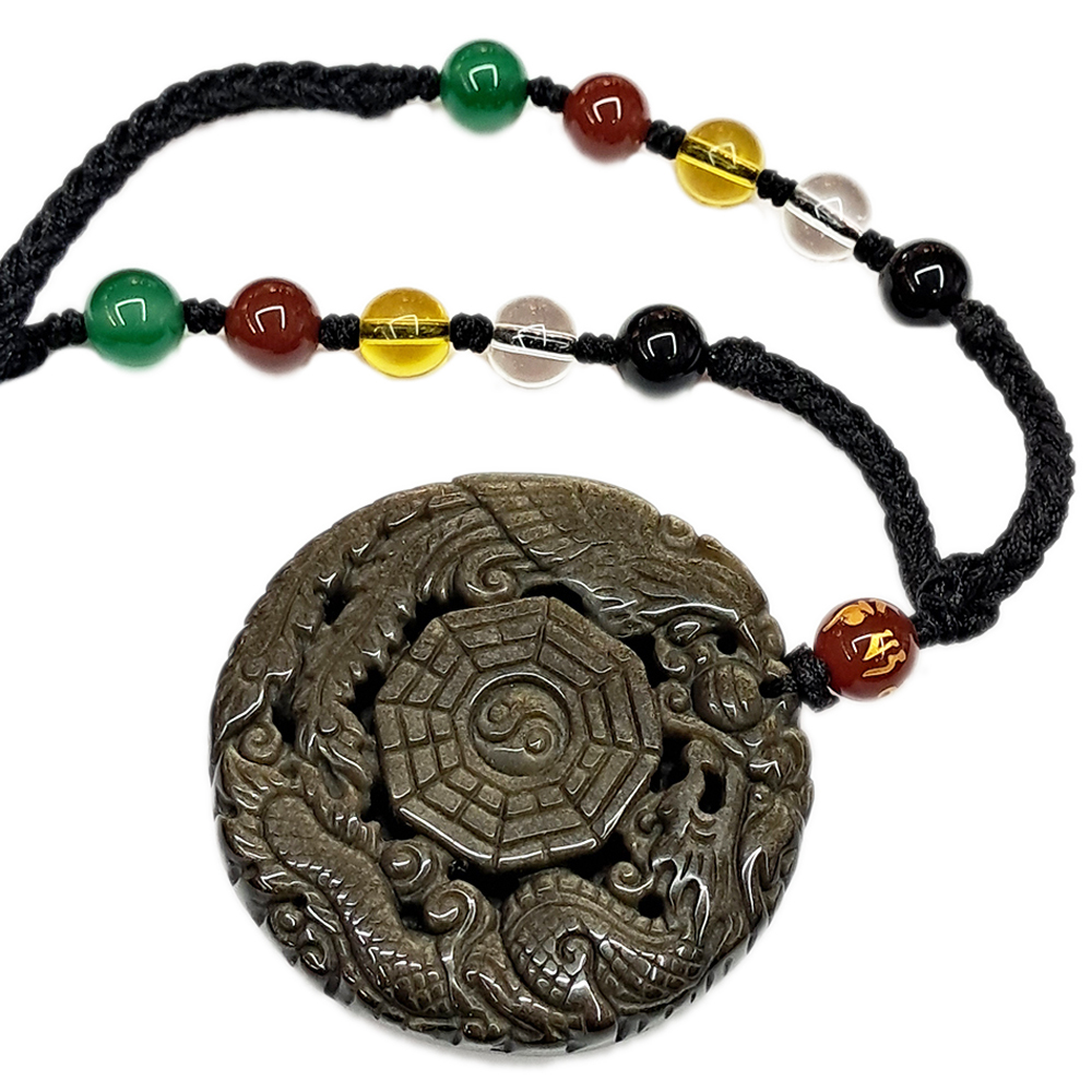 龍鳳八卦{金曜岩}五行珠項鍊【十方】142882