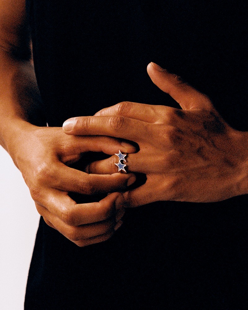 Twojeys｜Icon Blue Enameled Single Ring