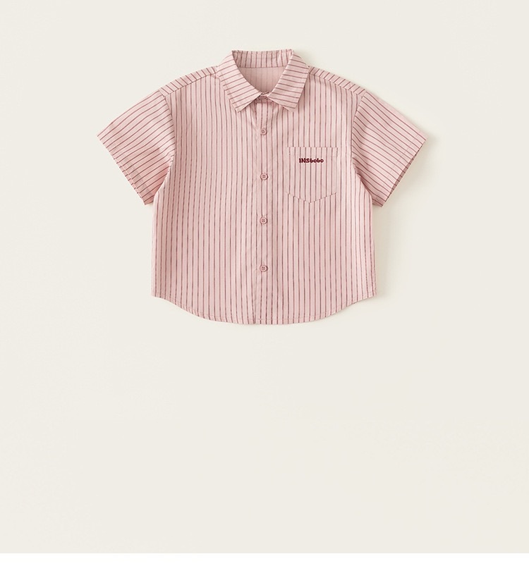 男女寶都可以粉色直條上衣