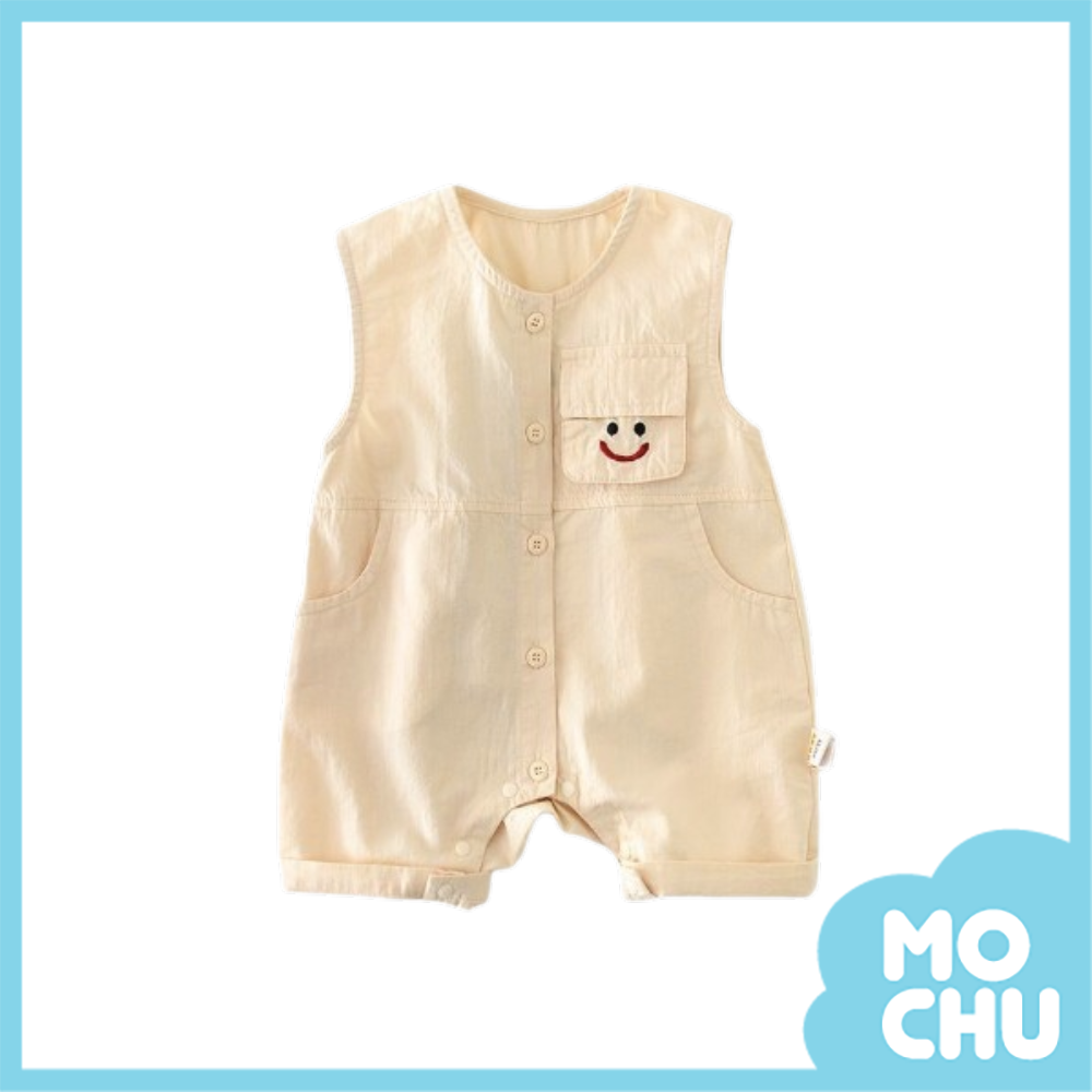 笑臉口袋工裝連身衣