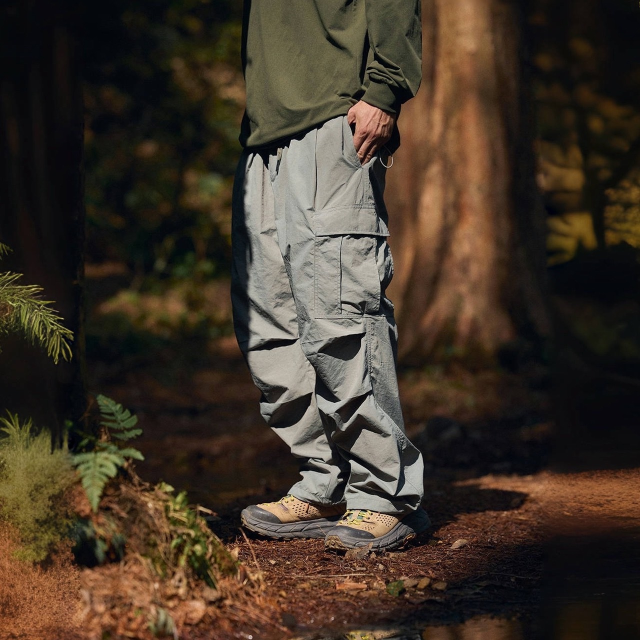 吸濕排汗皺感工裝傘兵褲