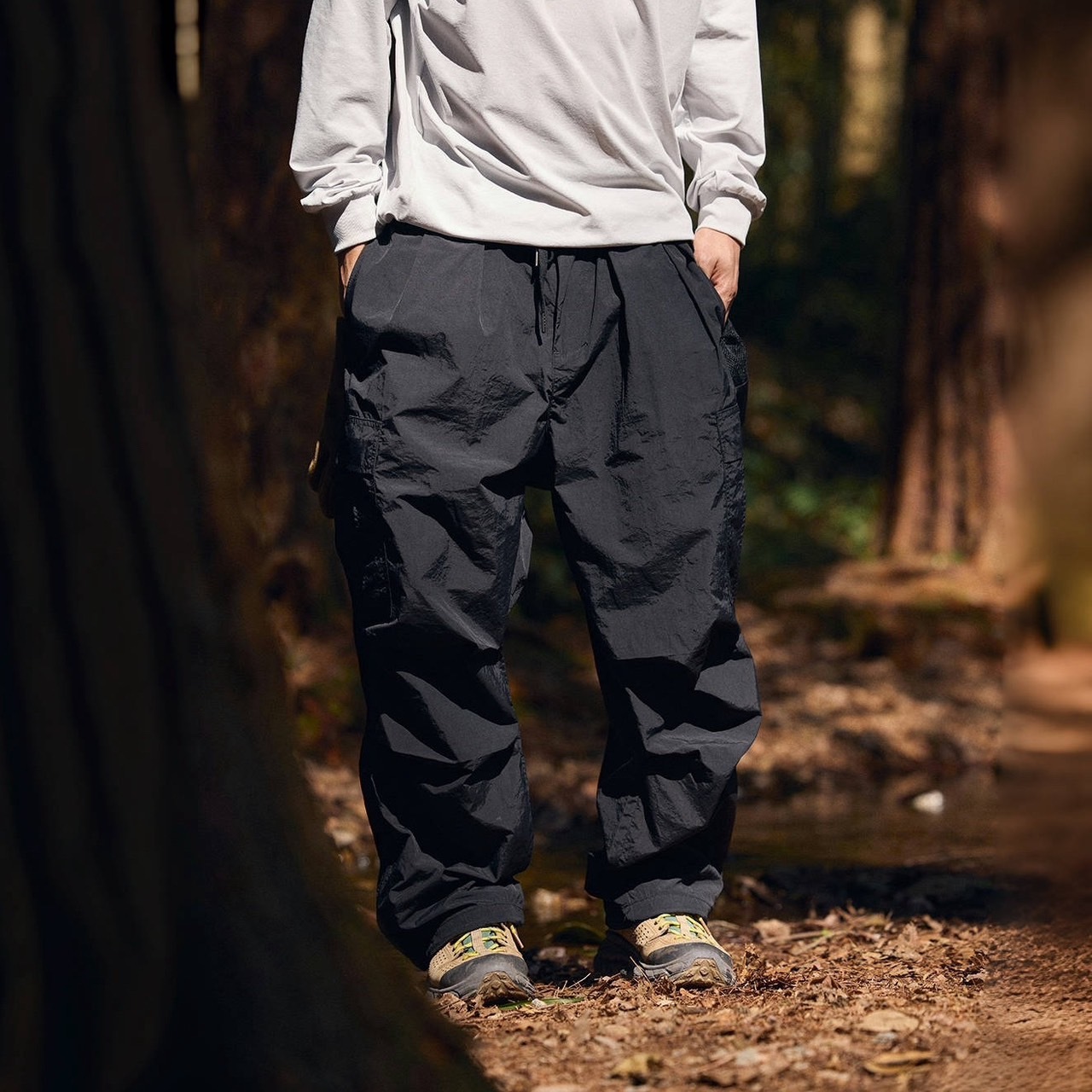 吸濕排汗皺感工裝傘兵褲