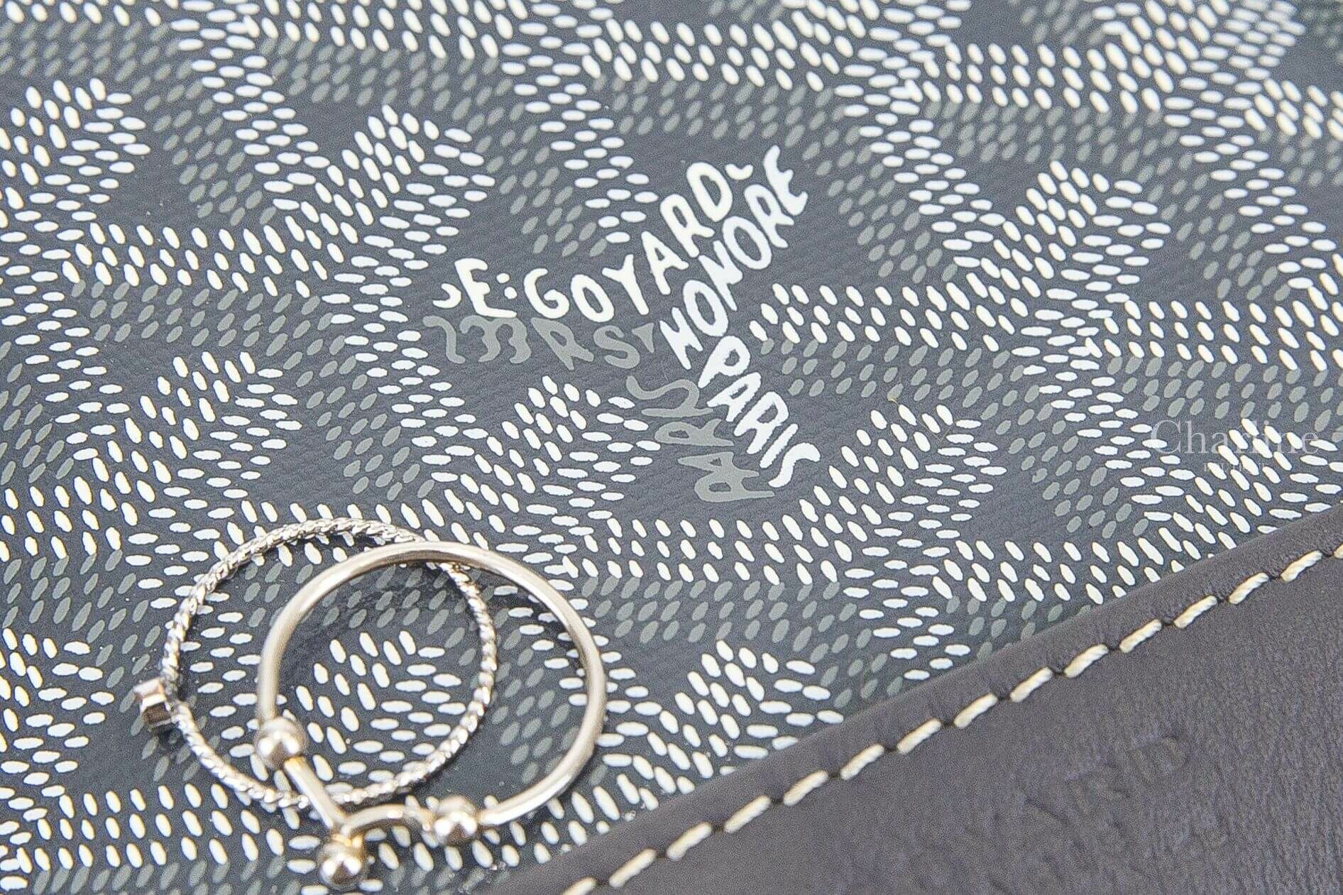 Goyard Petit Flot Bucket Bag 灰色帆布小牛皮同色肩帶水桶肩背包