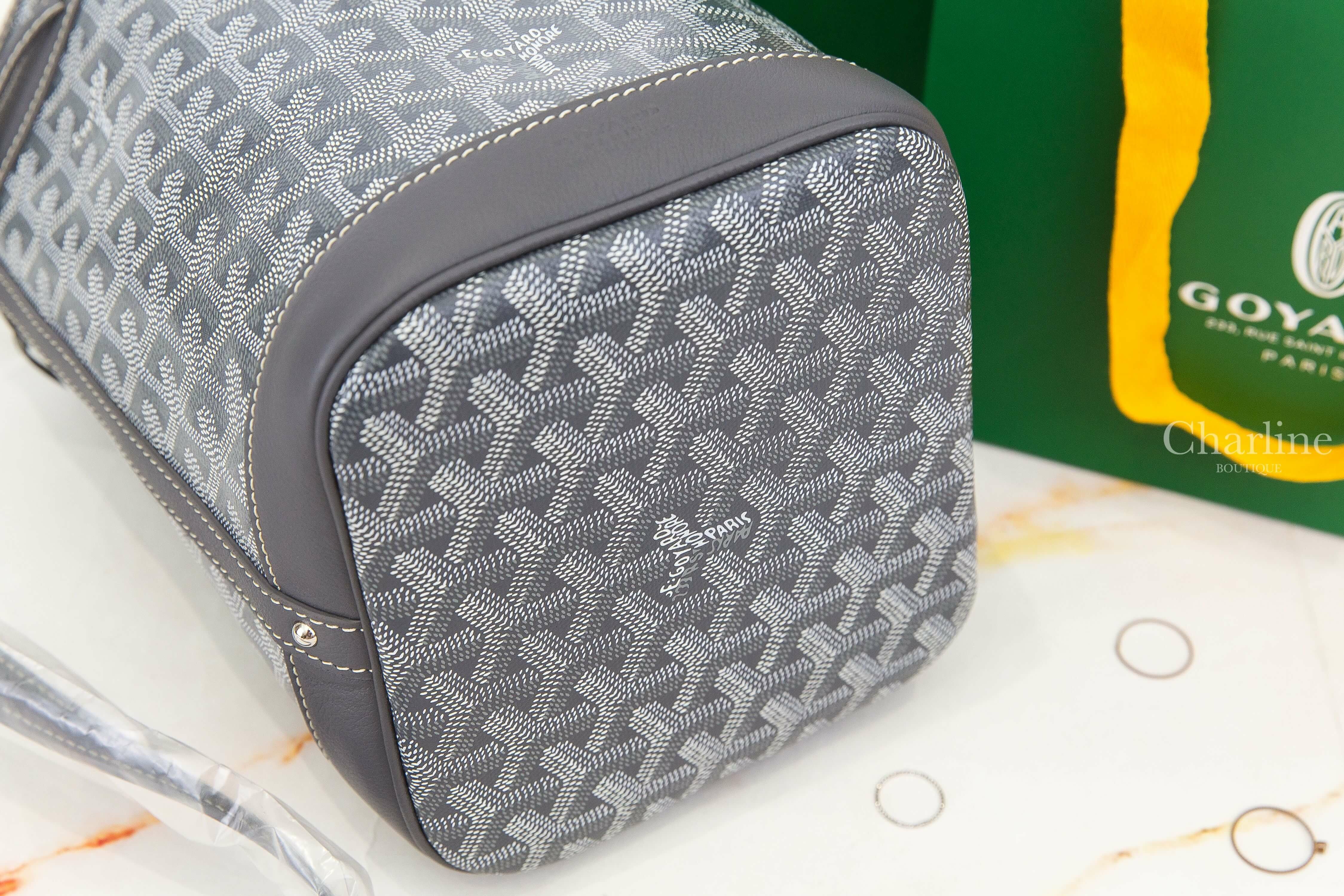 Goyard Petit Flot Bucket Bag 灰色帆布小牛皮同色肩帶水桶肩背包-Charline Boutique 精品代購