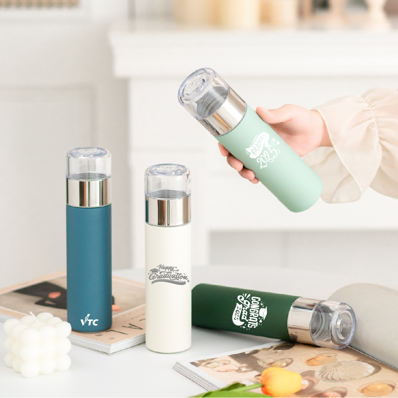 【 畢業圖案 】個人化陶瓷塗層泡茶保溫杯