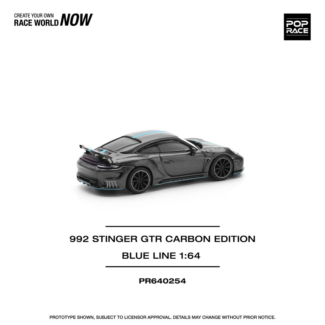 [預訂] POPRACE 1/64 992 STINGER GTR CARBON EDITION (BLUE LINE)
