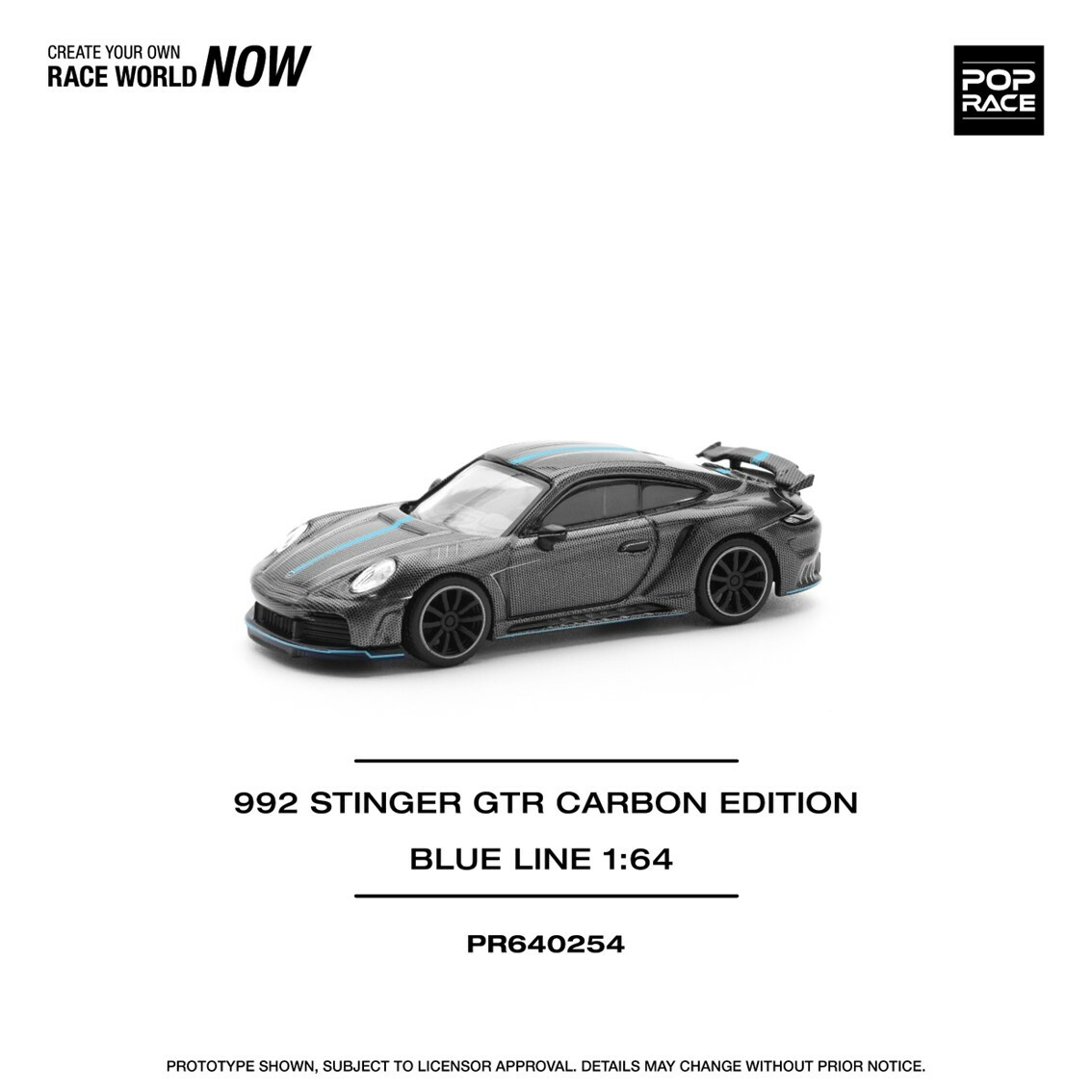 [預訂] POPRACE 1/64 992 STINGER GTR CARBON EDITION (BLUE LINE)