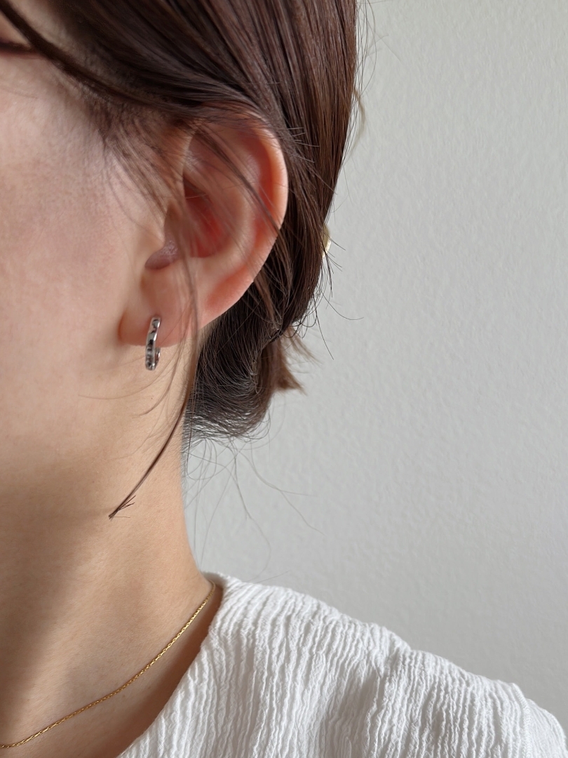 S925 flower design hoop pierce