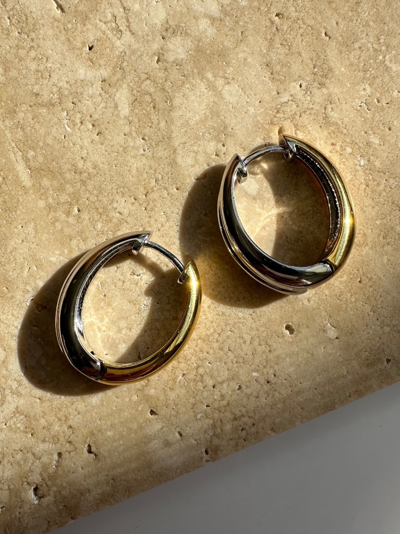 SS bicolor drop hoop pierce