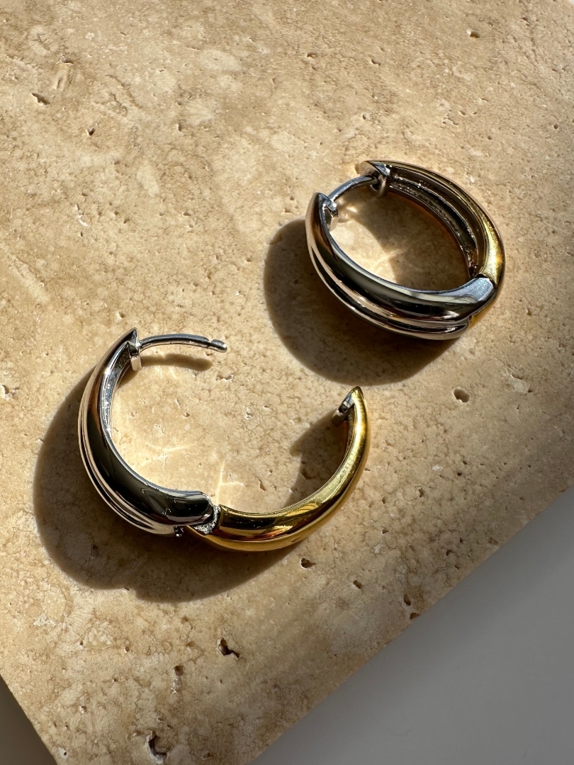 SS bicolor drop hoop pierce
