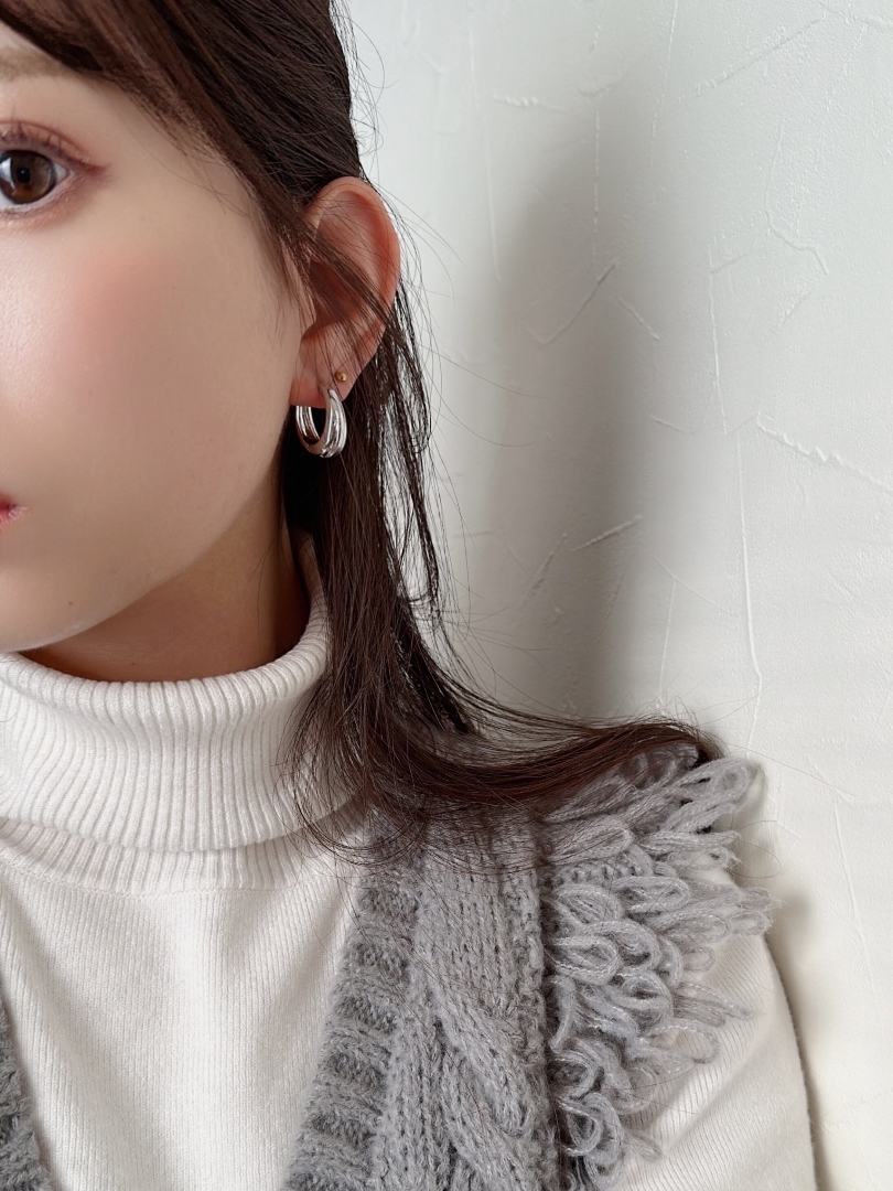 SS bicolor drop hoop pierce