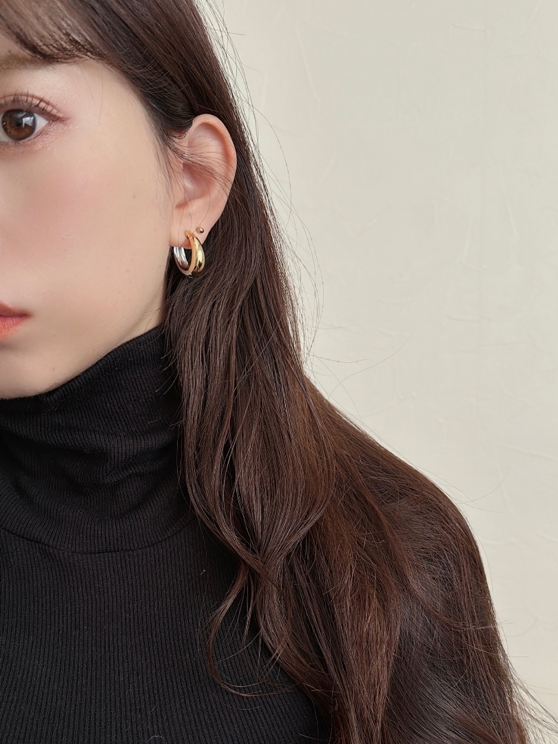 SS bicolor drop hoop pierce