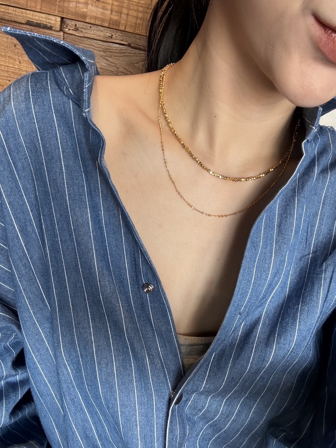 正韓純銀碎小球項鍊