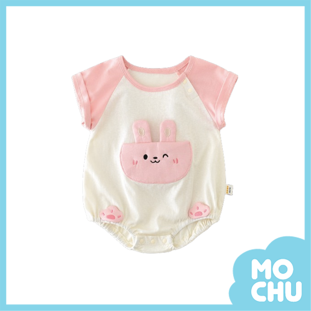 小兔子口袋短袖包屁衣